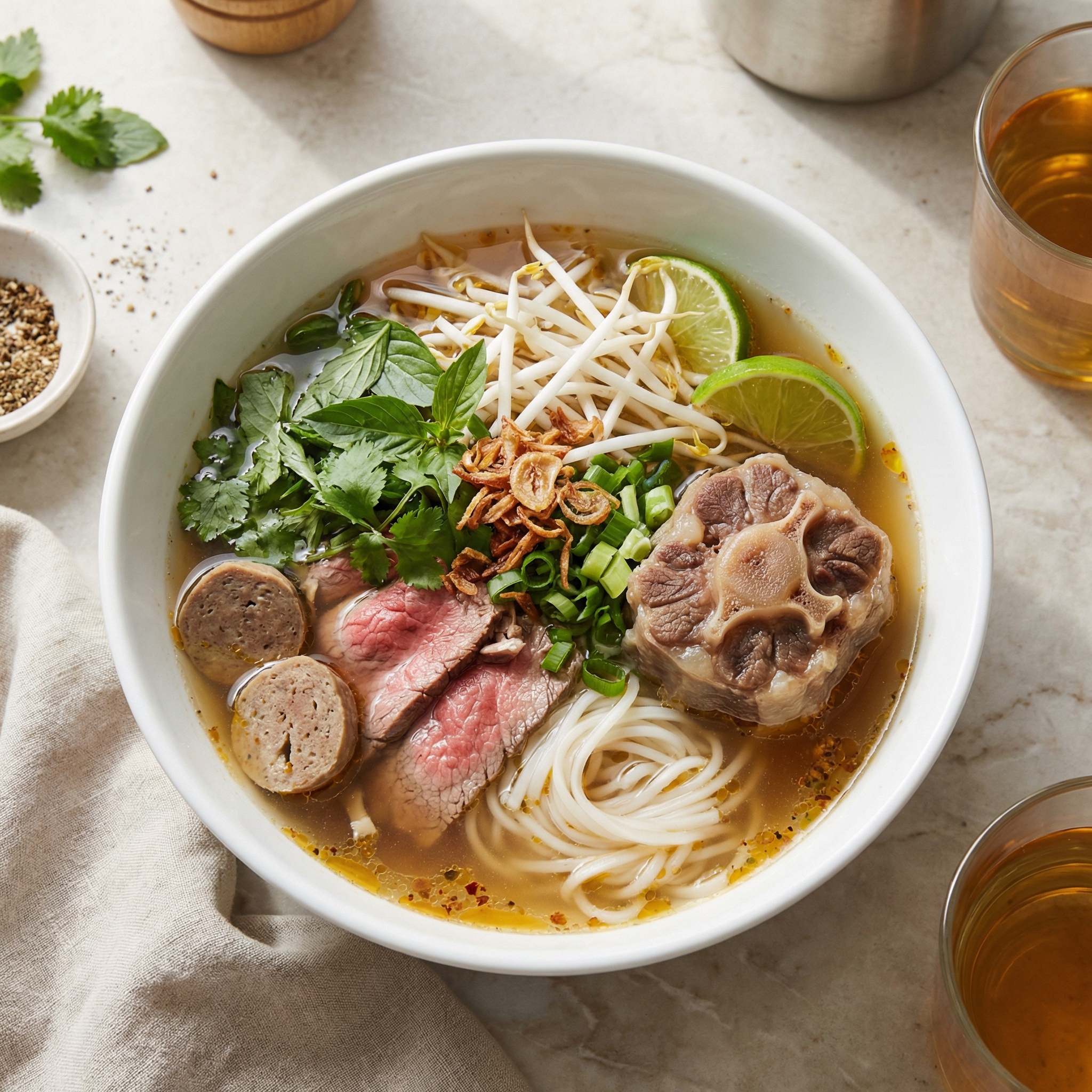 Traditional Oxtail Pho Noodle Soup