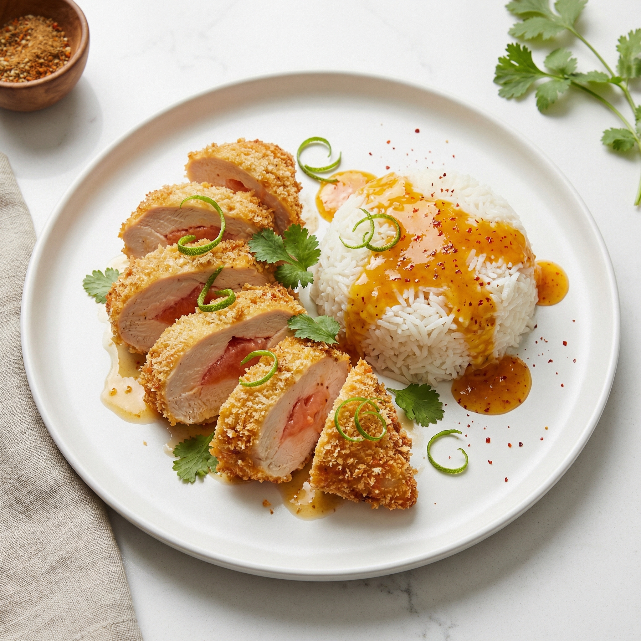 Papaya-Stuffed Chicken and Basmati Rice