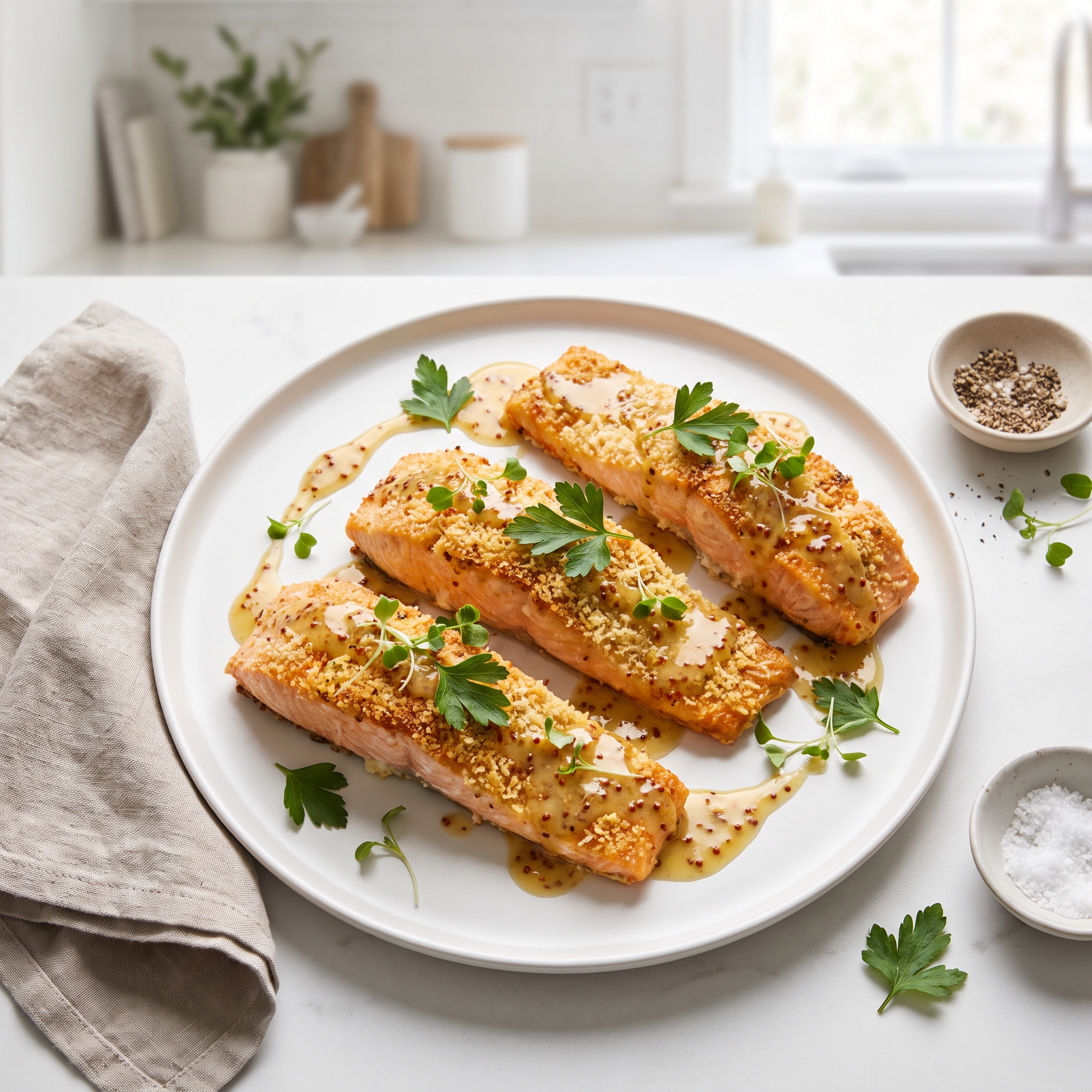Parmesan-Crusted Salmon with Honey Mustard