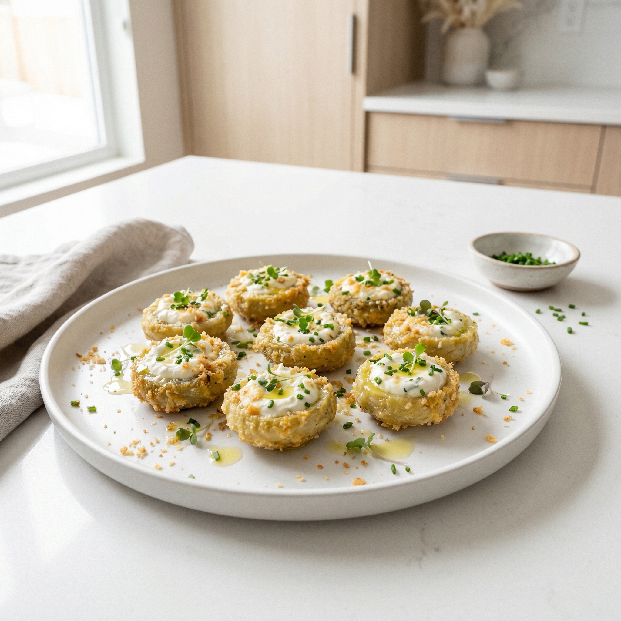 Creamy Parmesan-Stuffed Artichoke Bottoms