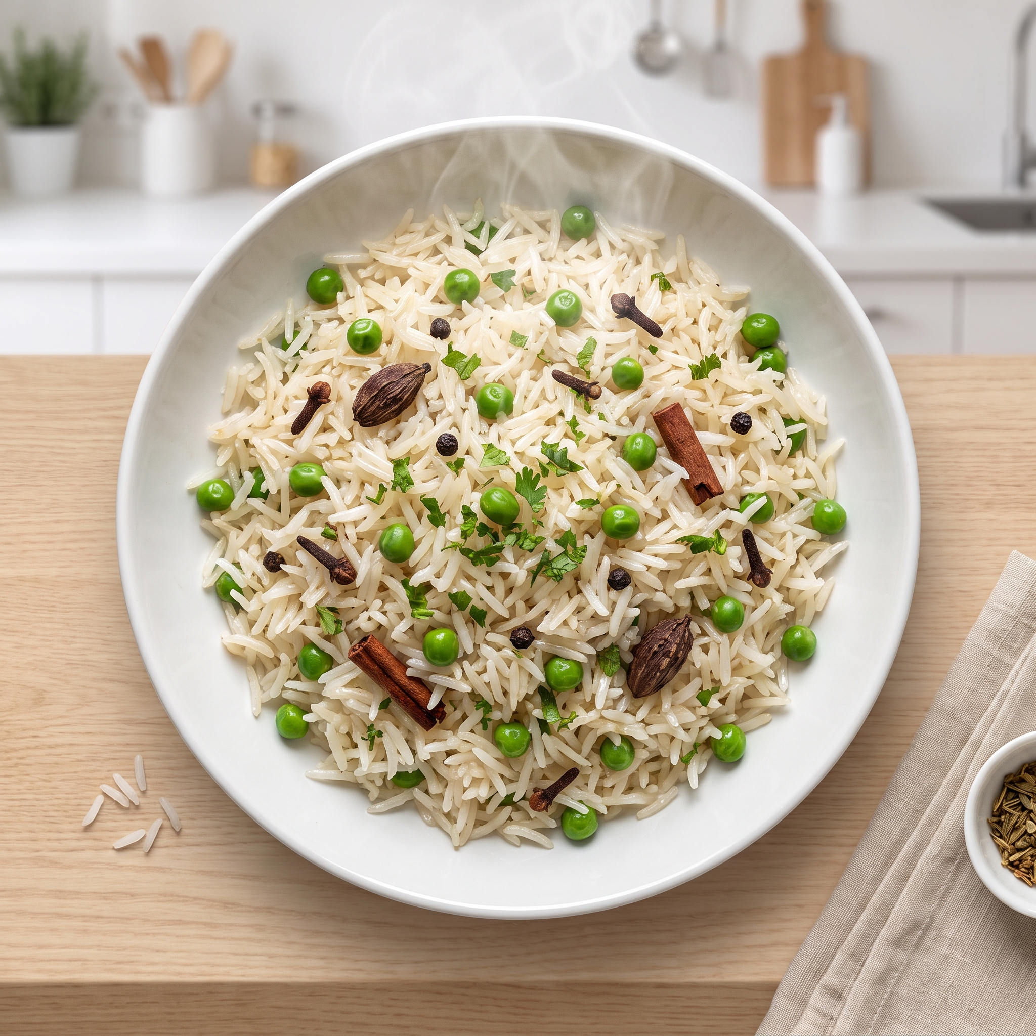 Pea-Studded Basmati Pilaf (Matar Pulao)