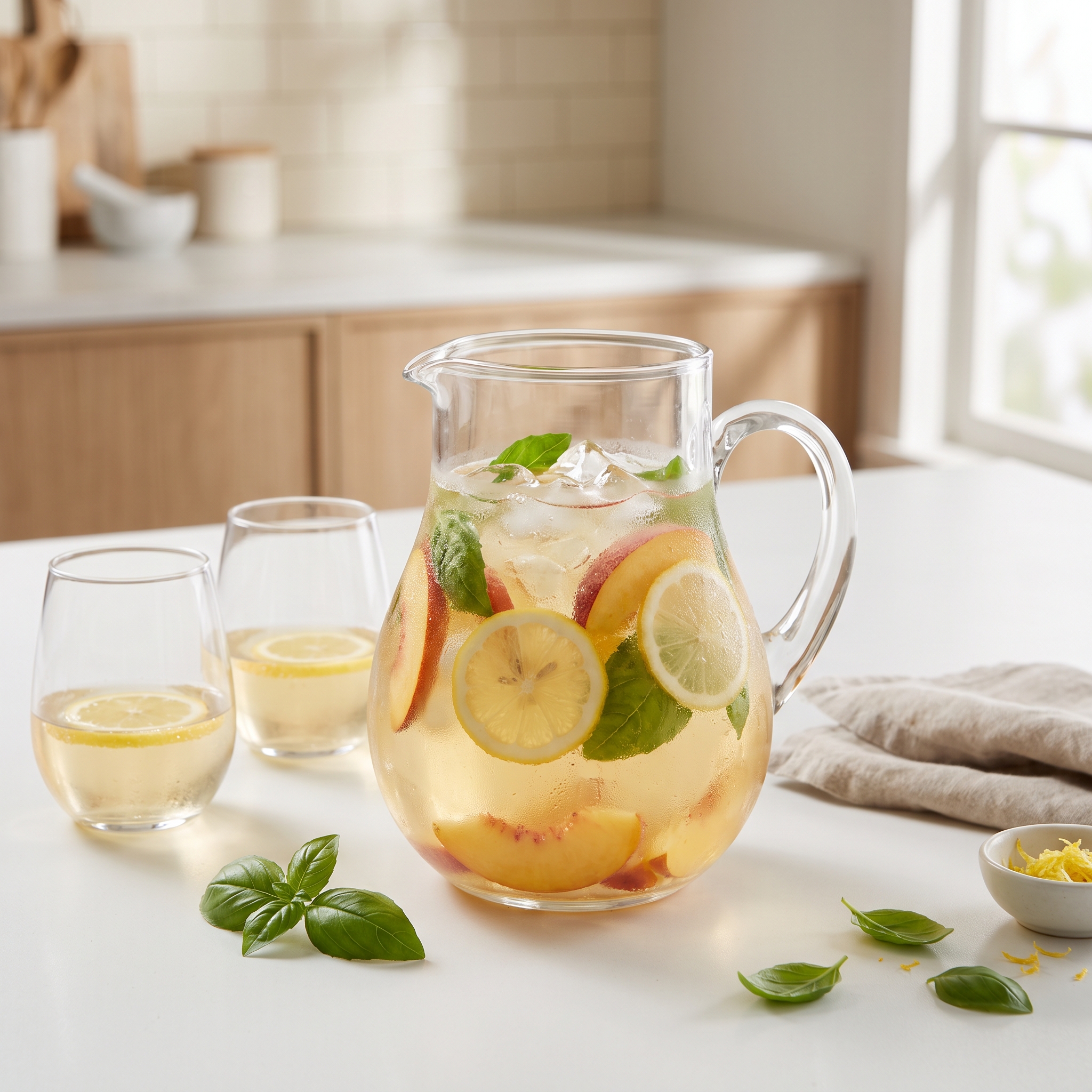 Peach-Basil Sangria