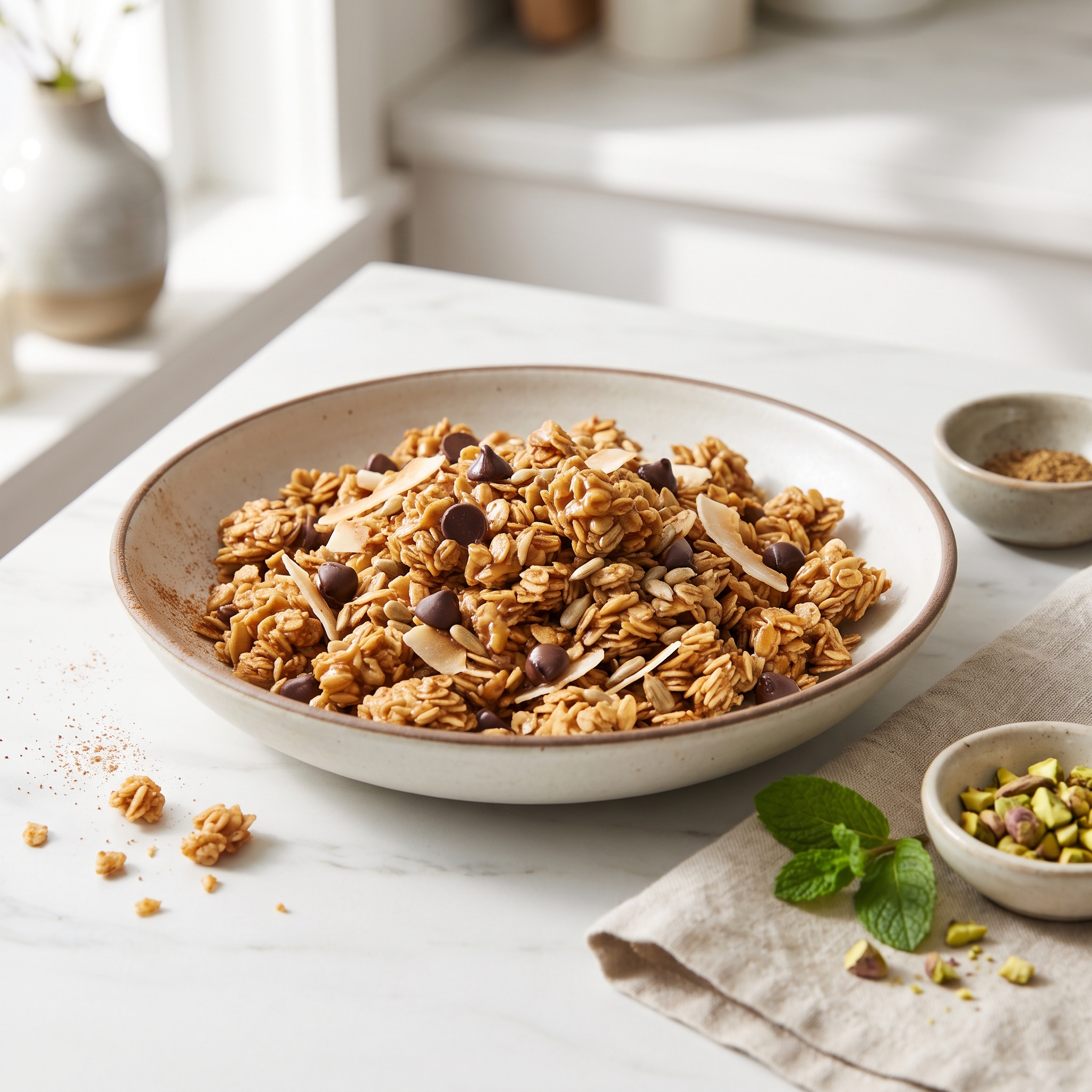 Peanut Butter Chocolate Coconut Crunch Granola