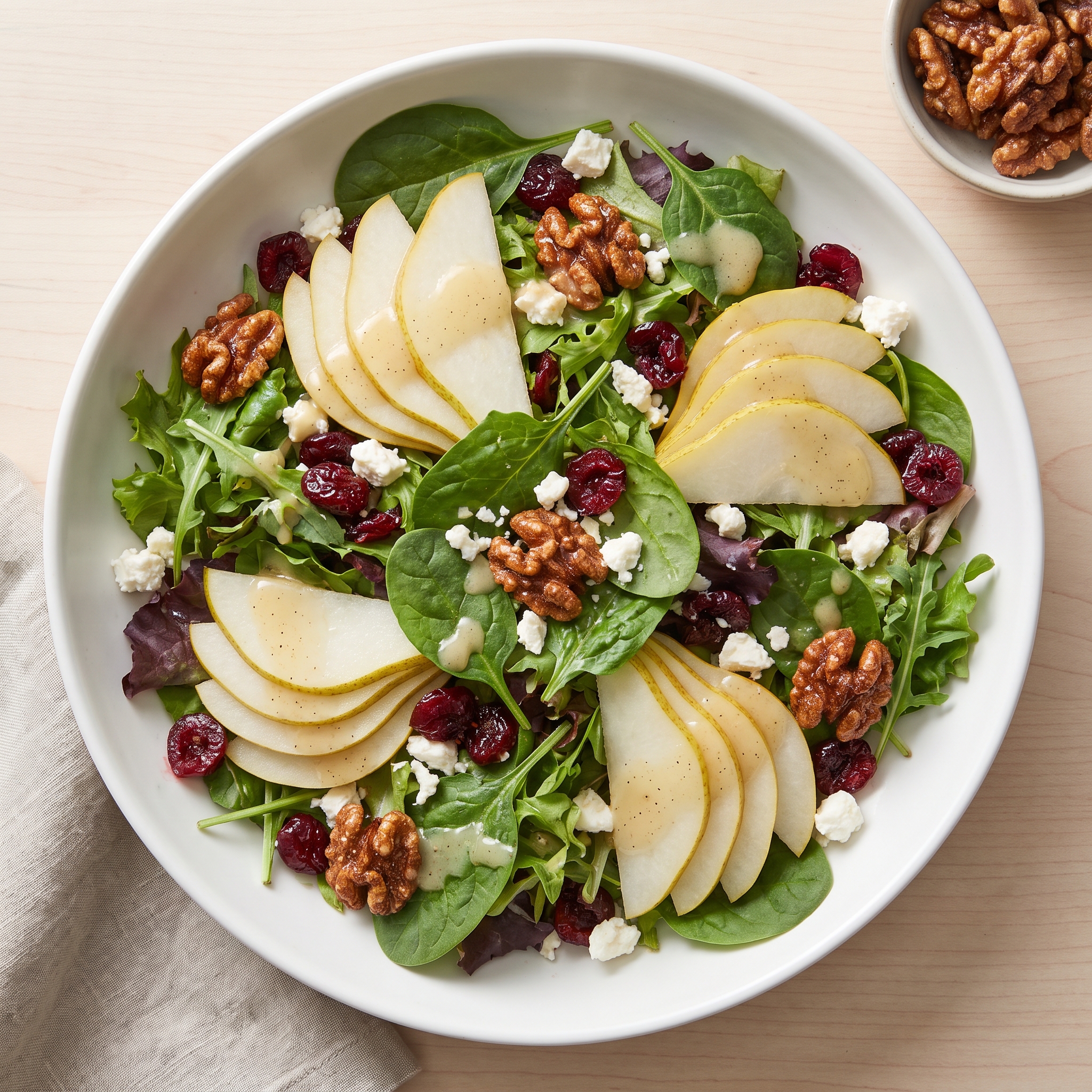Pear and Cherry Green Salad with Vanilla-Pear Vinaigrette