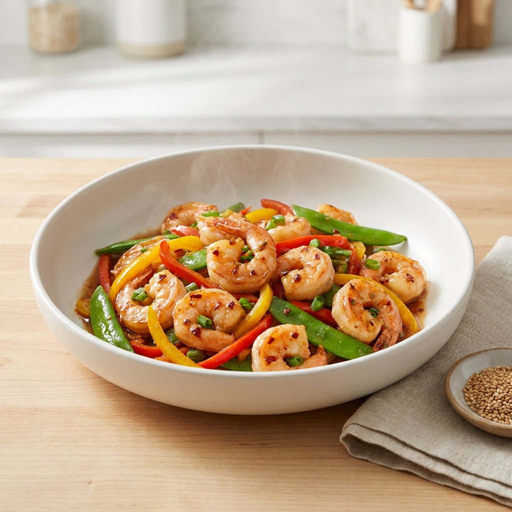 Pepper and Shrimp Skillet Stir-Fry