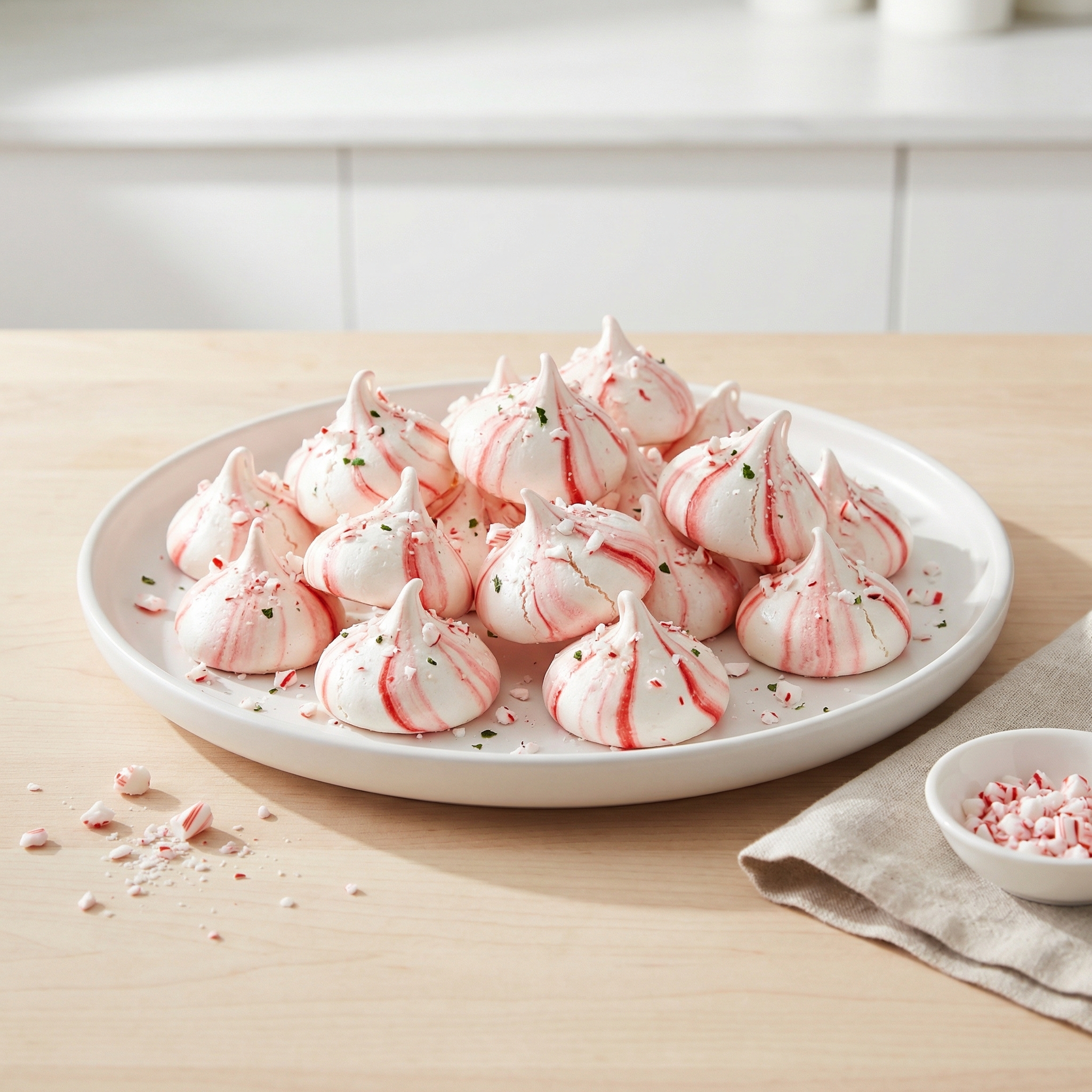 Candy Cane Peppermint Meringues
