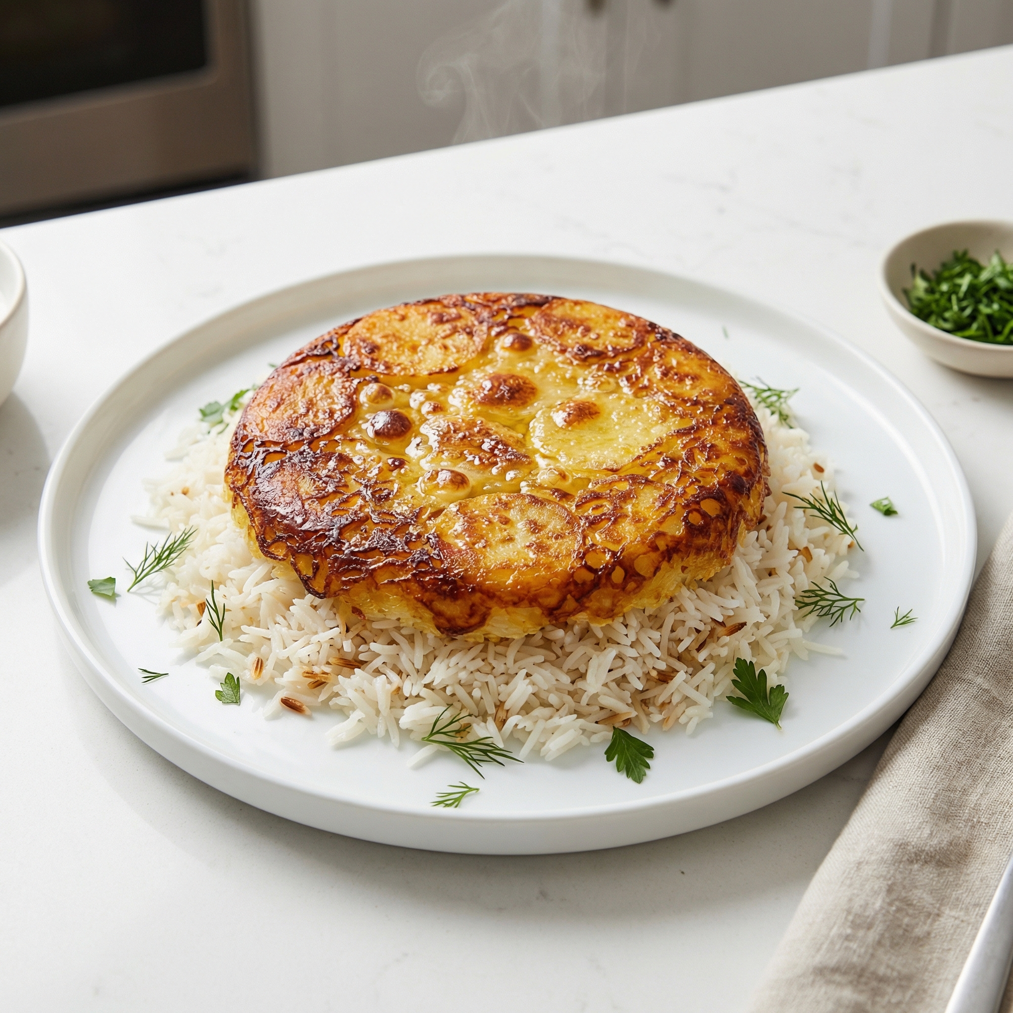 Persian Basmati Rice with Crispy Potato Tahdig