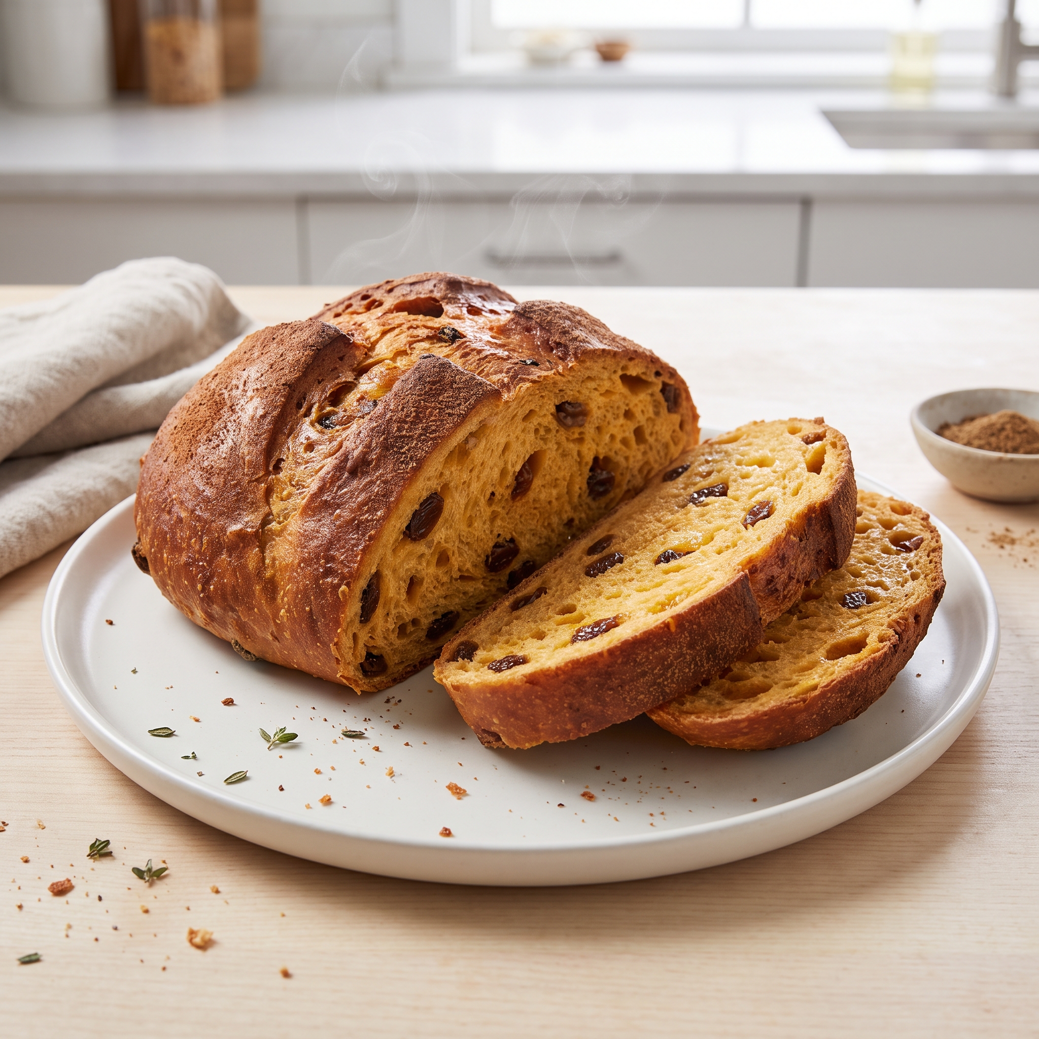 Persimmon Raisin Yeast Bread