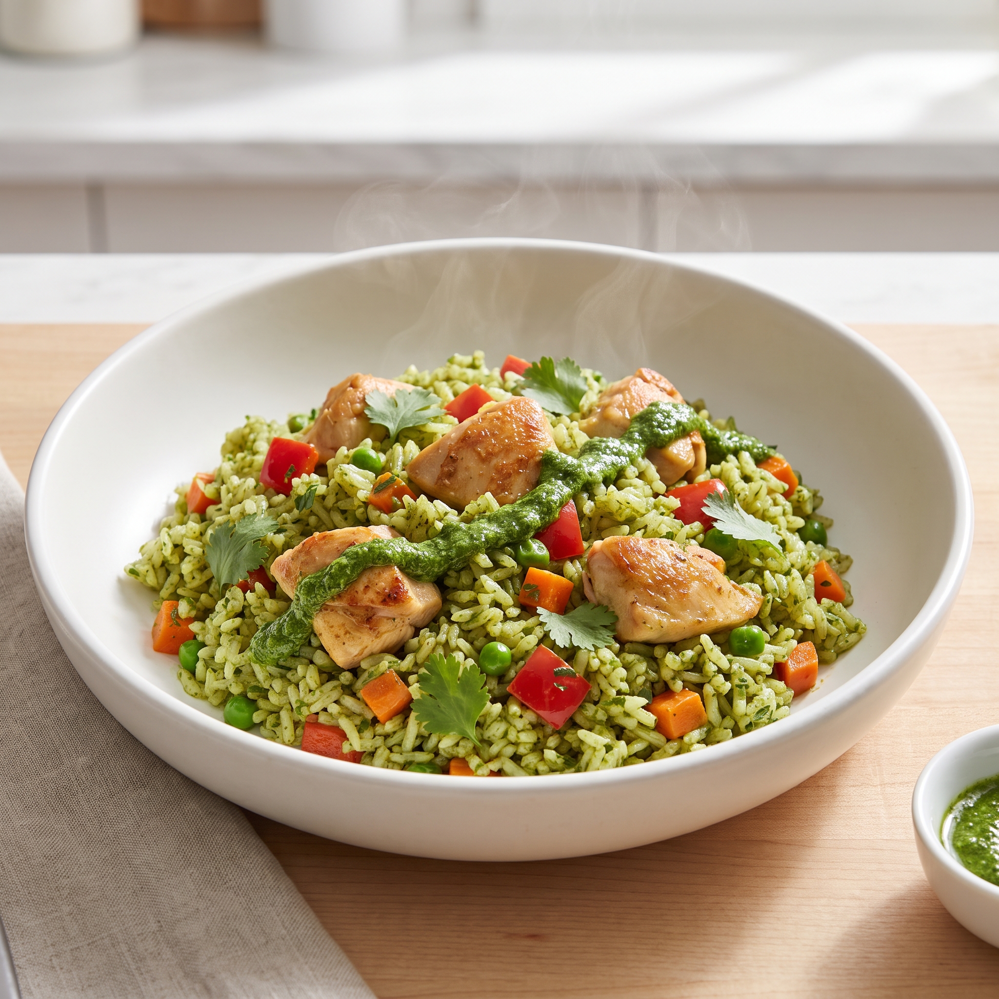 Peruvian-Style Chicken with Cilantro Rice (Arroz con Pollo)