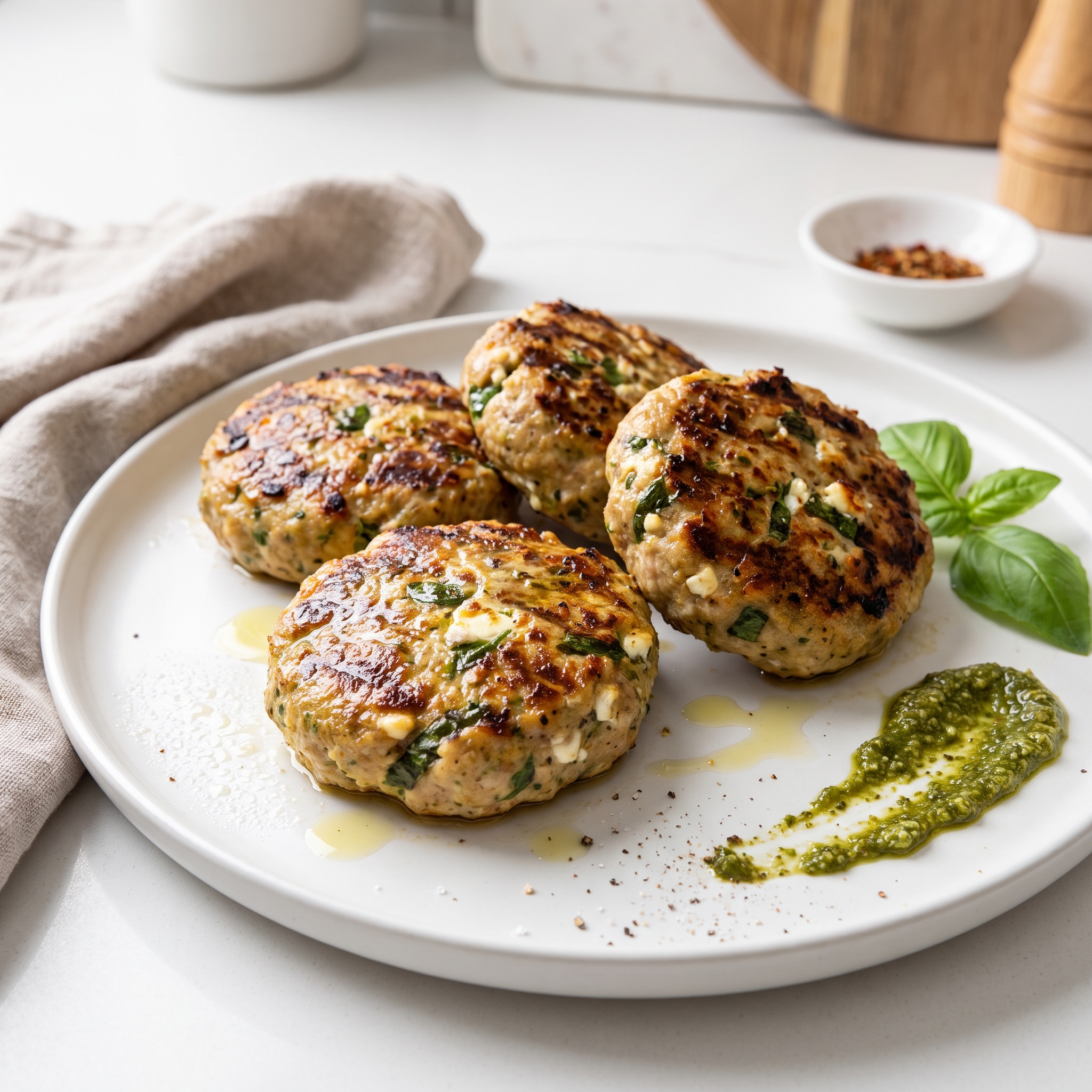 Pesto Turkey Burgers