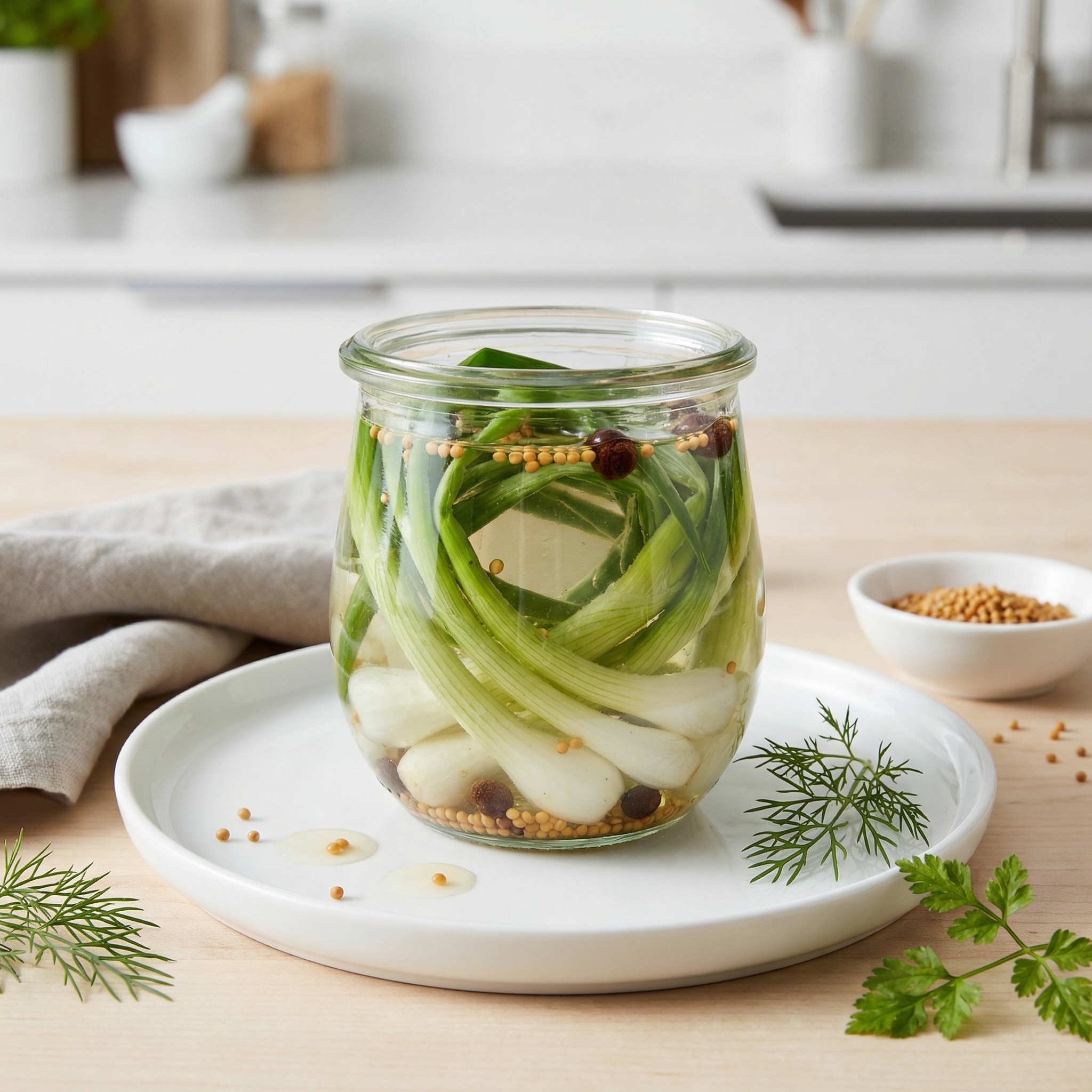 Mrs. Wheelbarrow’s Pickled Scallions