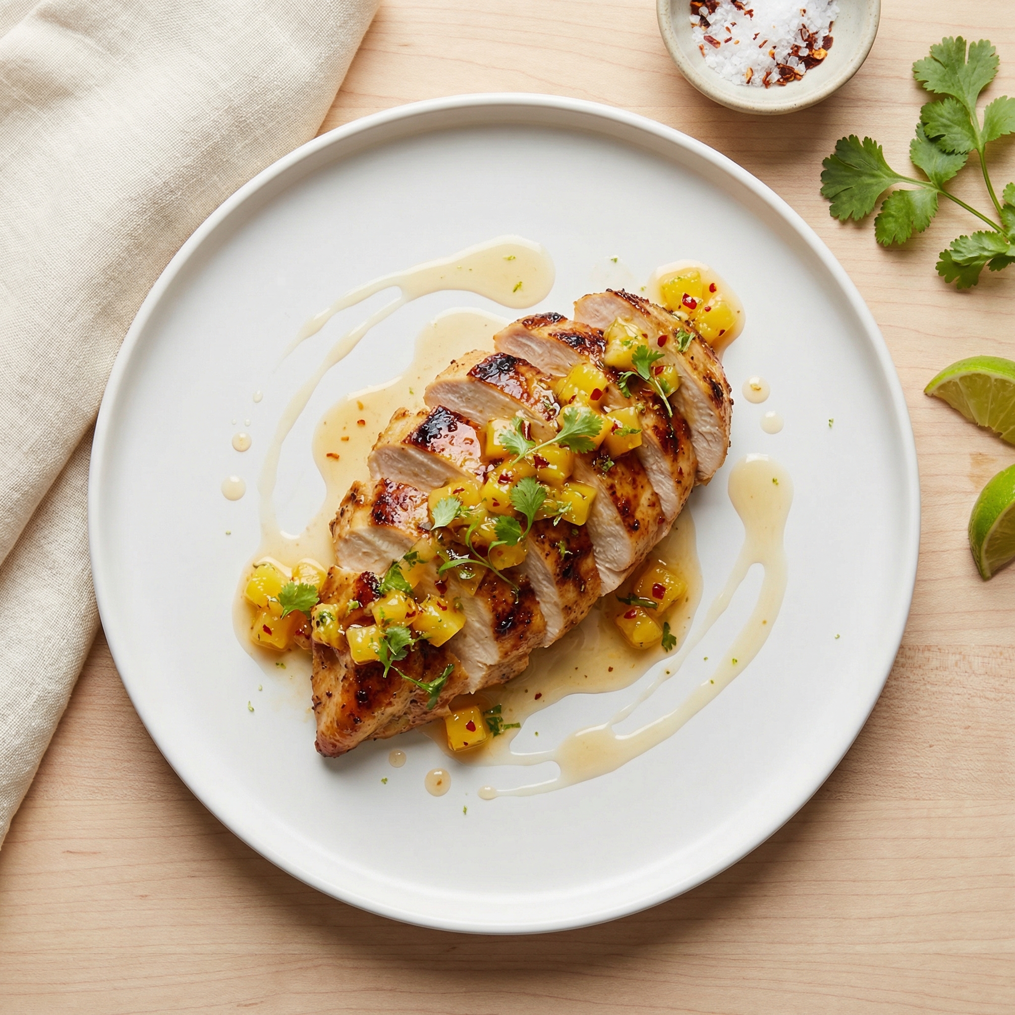 Tropical Chicken with Pineapple-Mango Salsa