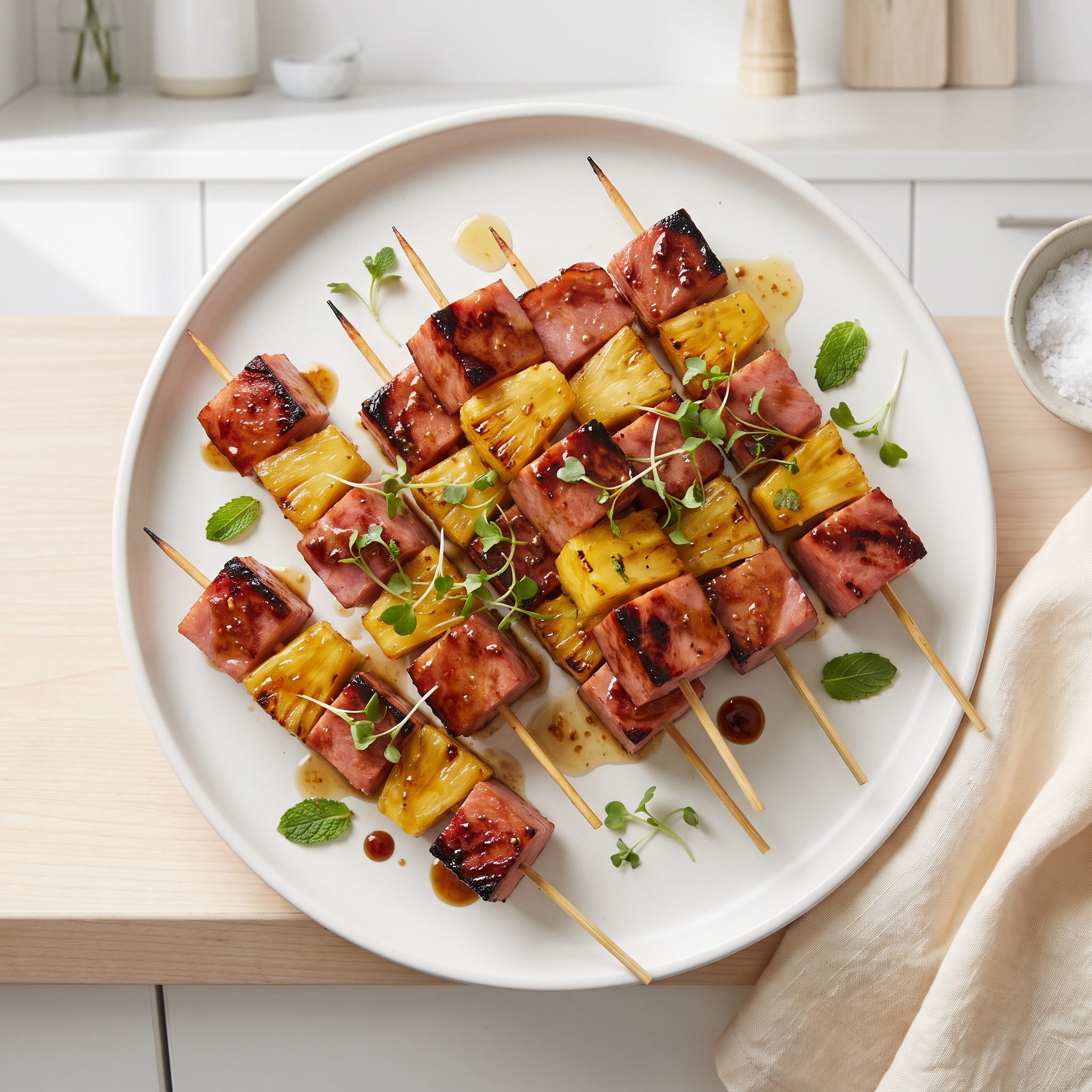 Pineapple and Ham Skewers