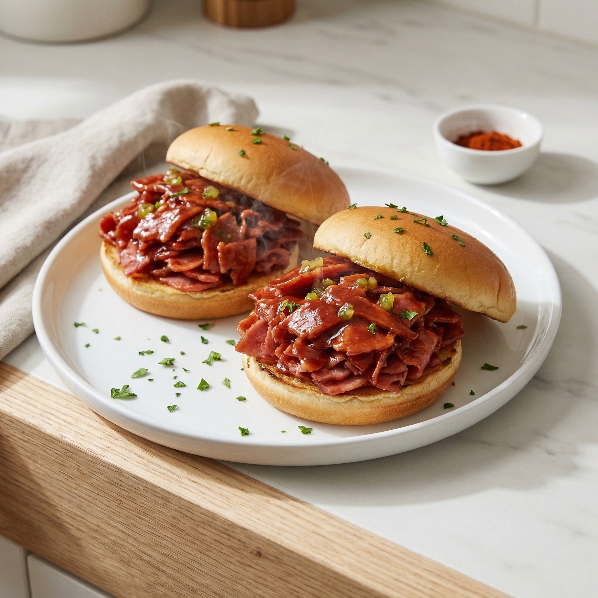 Pittsburgh Chipped Ham BBQ Sandwiches