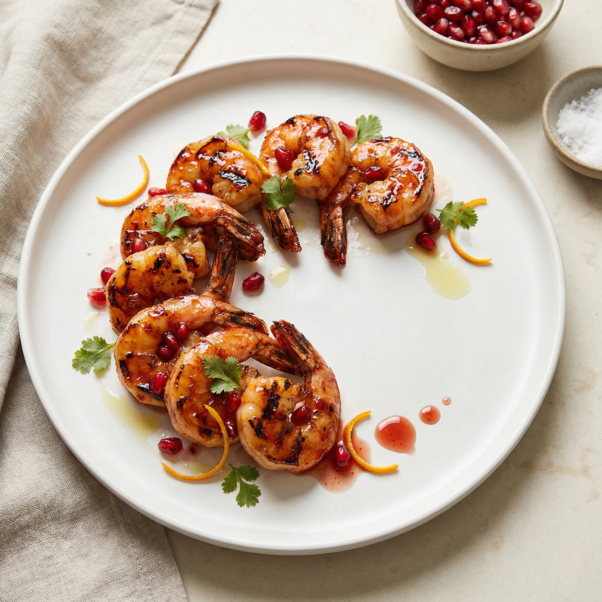 Grilled Shrimp in Pomegranate-Orange Marinade