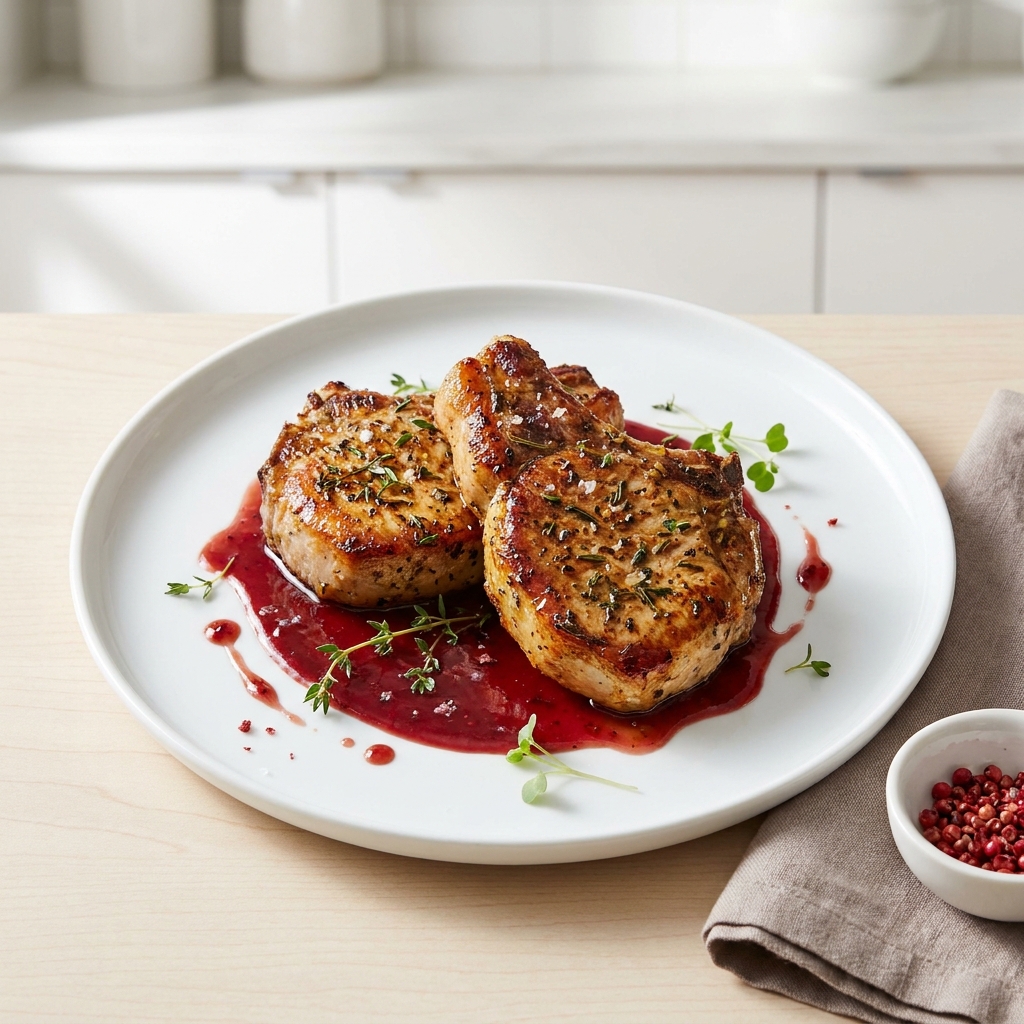 Pork Chops with Raspberry Sauce