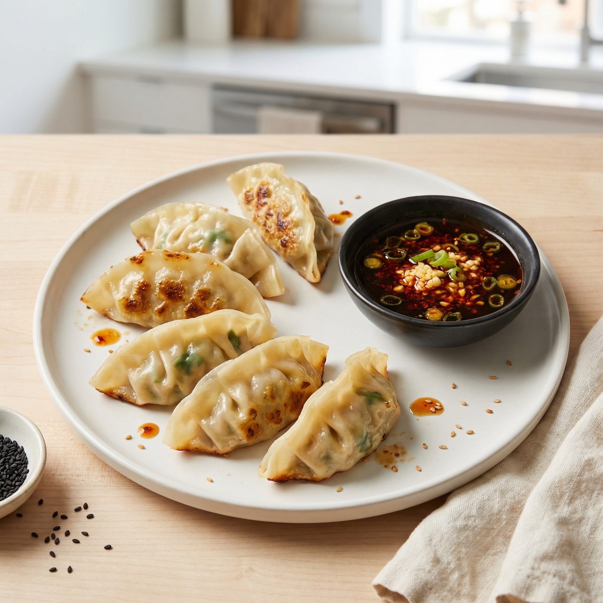 Pork and Dandelion Green Chinese Dumplings