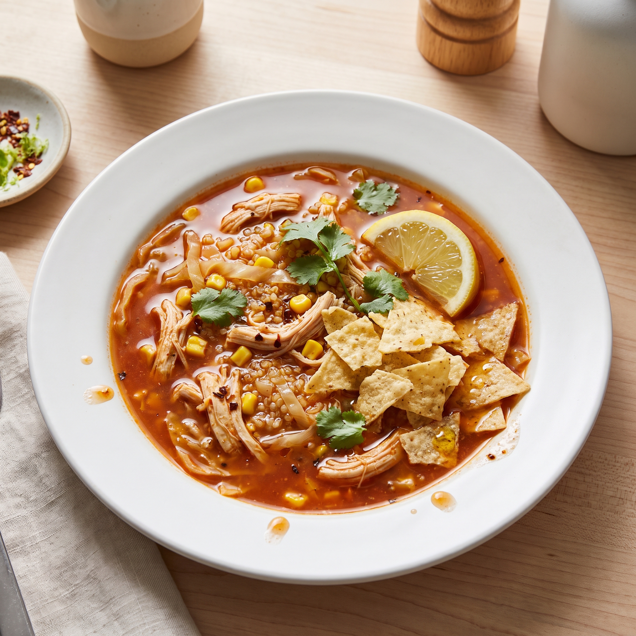 Pressure Cooker Chicken Quinoa Tortilla Soup