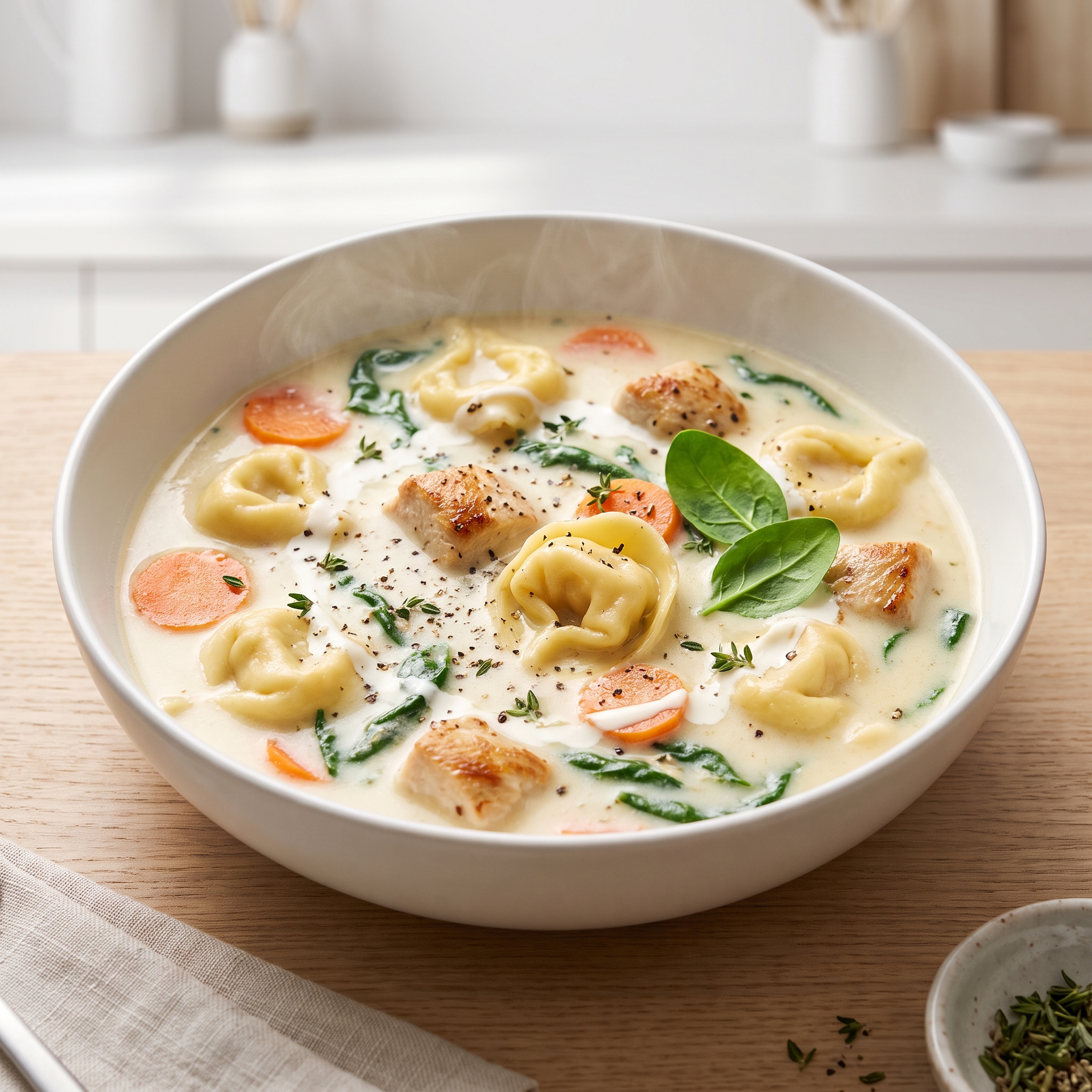 Pressure Cooker Chicken Tortellini Soup