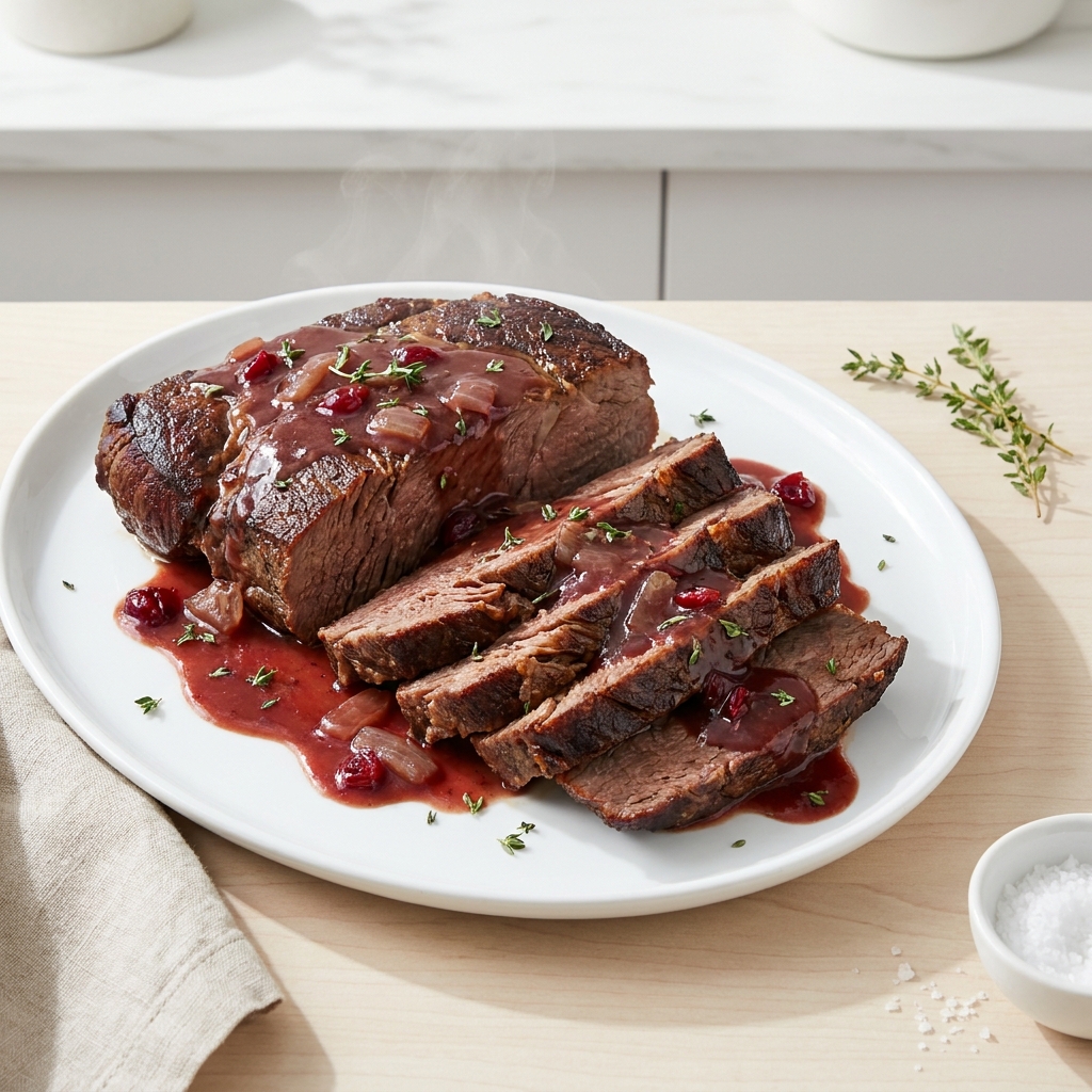 Pressure Cooker Cranberry-Thyme Beef Pot Roast