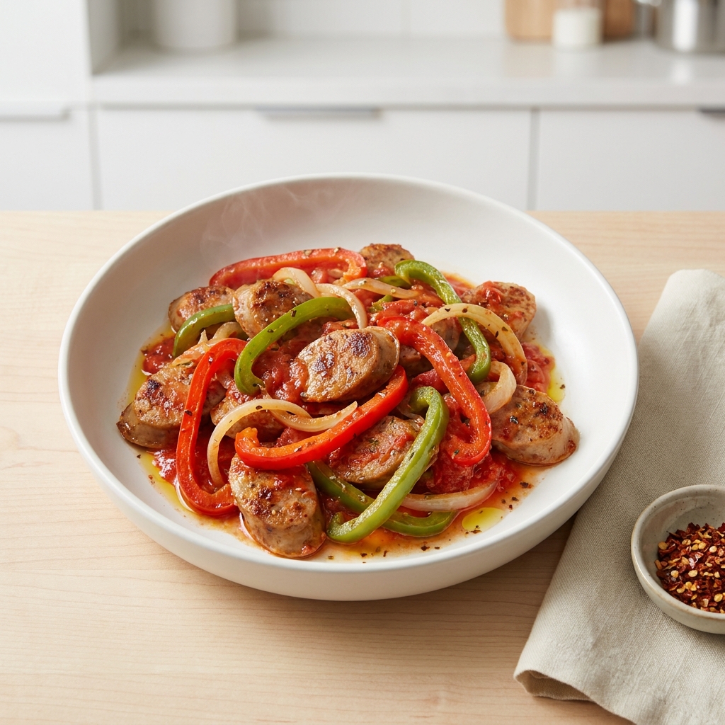 Pressure Cooker Italian Sausage with Peppers