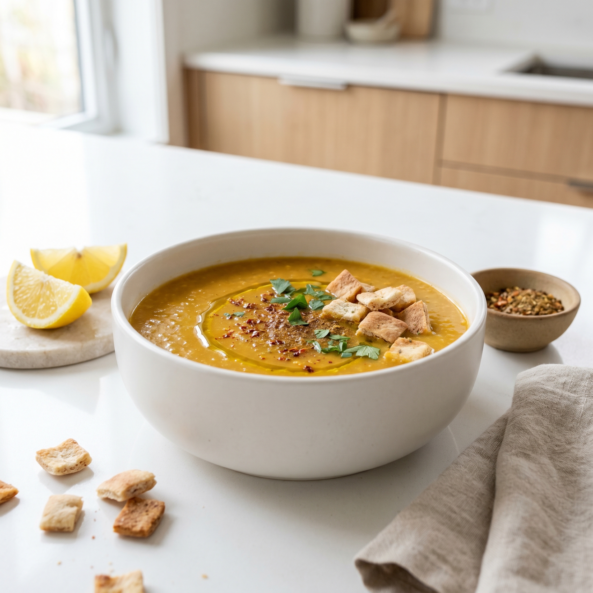 Pressure Cooker Lebanese Red Lentil Soup (Shorbat Adas)