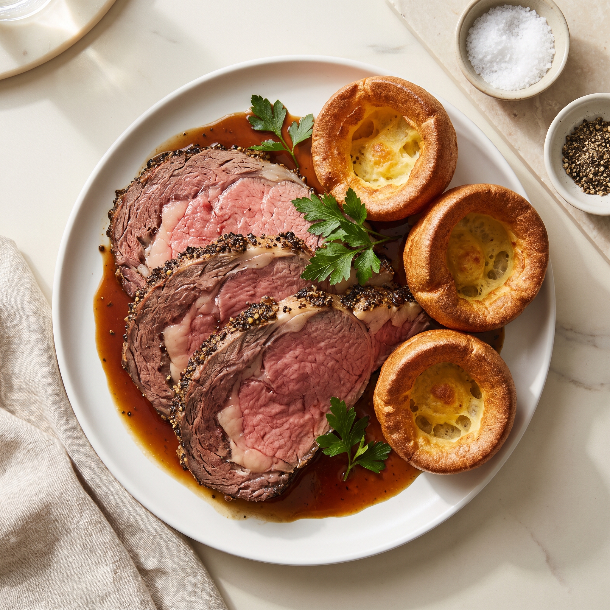 Prime Rib Au Jus with Yorkshire Pudding