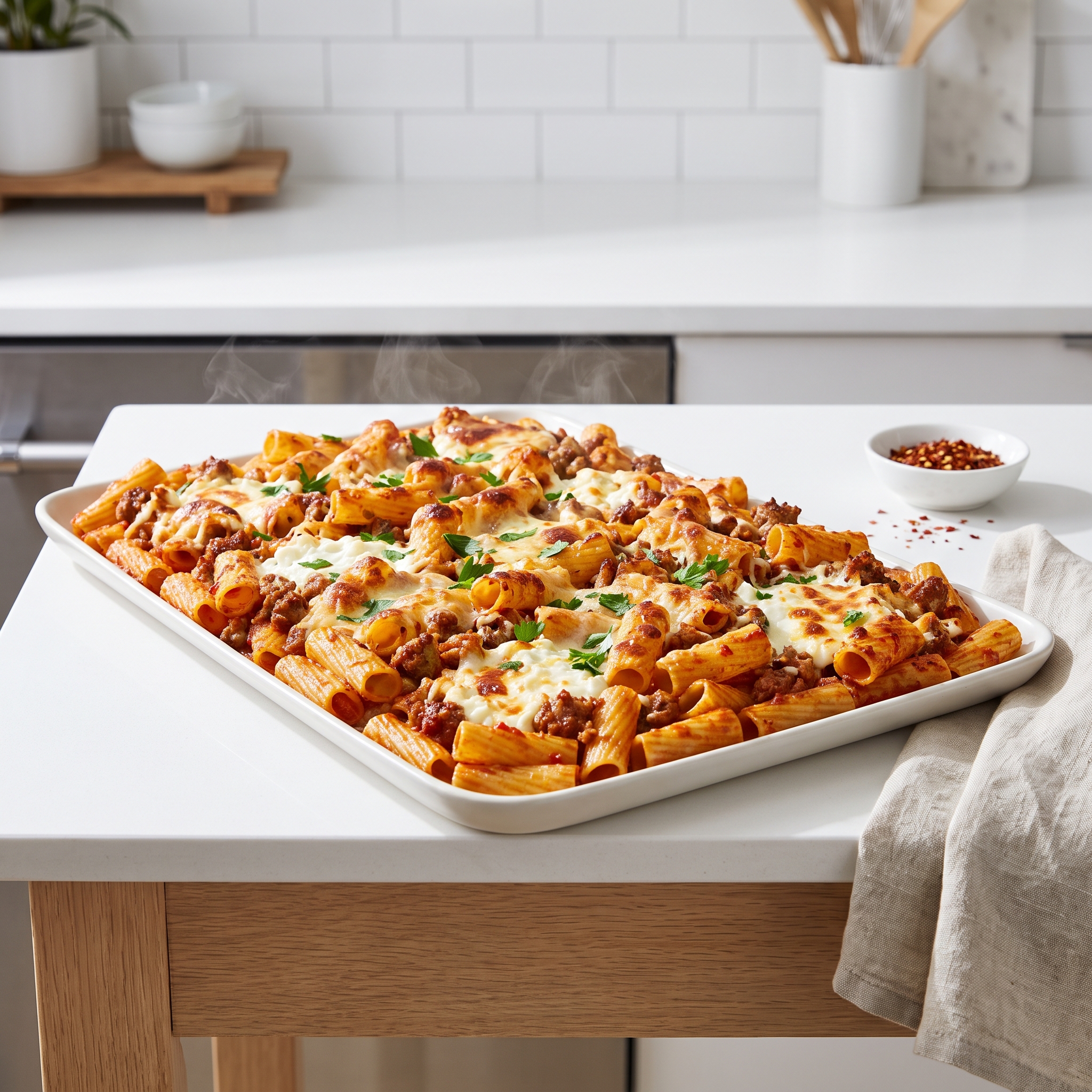 Protein-Packed Sheet Pan Pasta Casserole