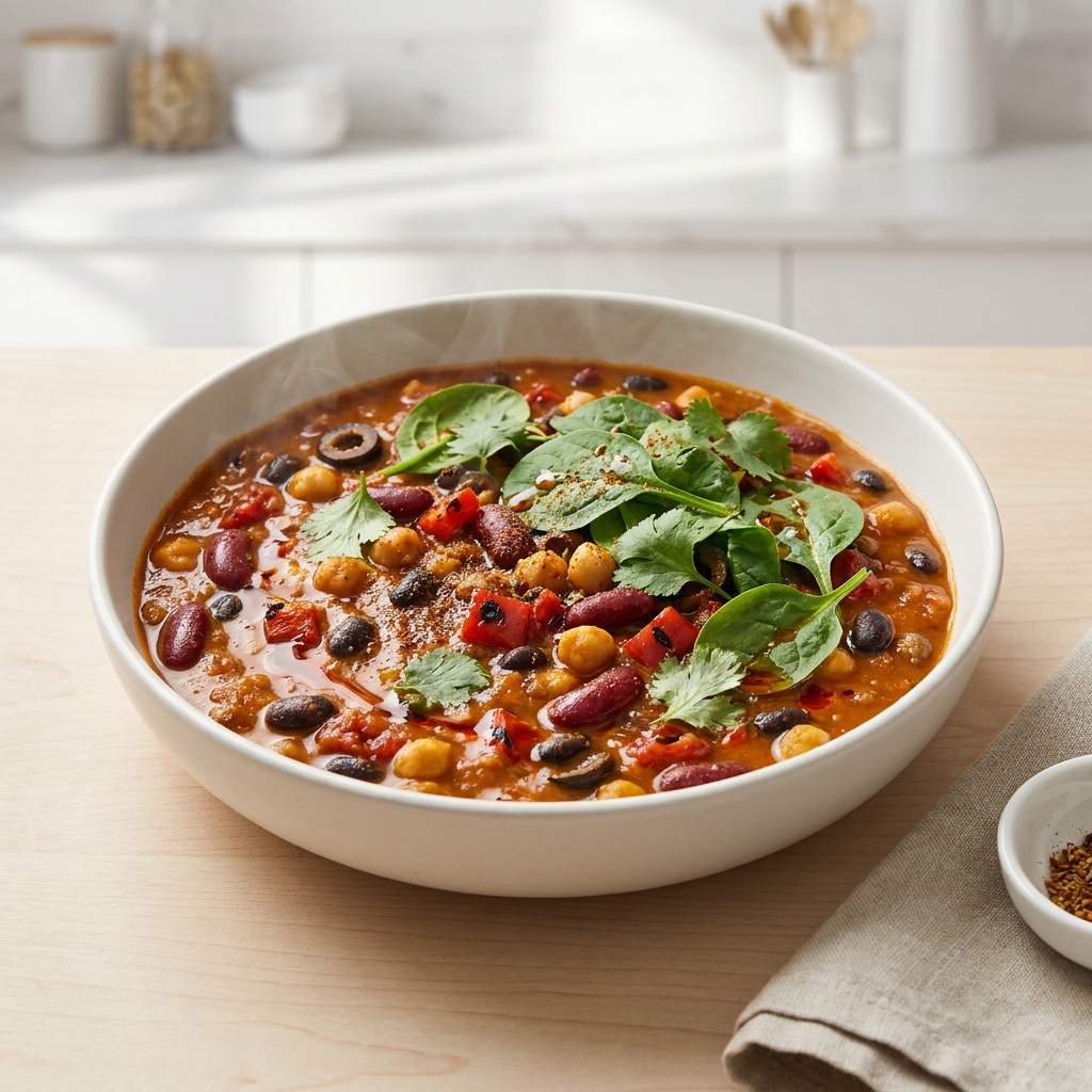 Pumpkin-Loaded Vegan Bean Chili