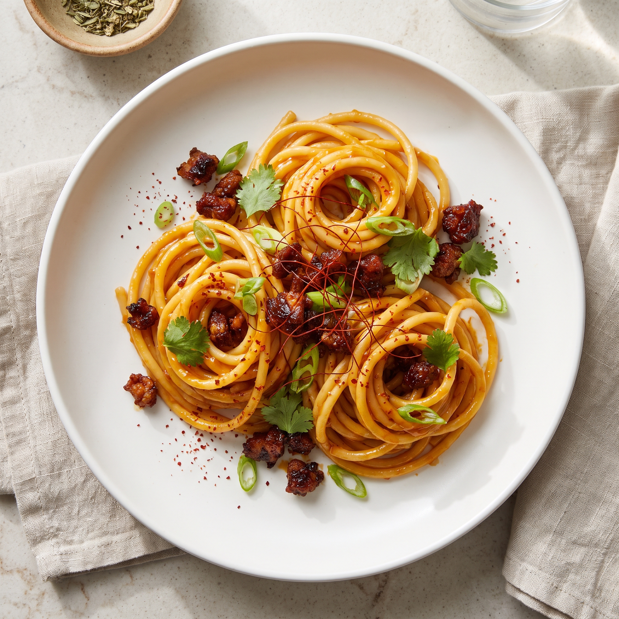 Pumpkin Gochujang Pork Noodles