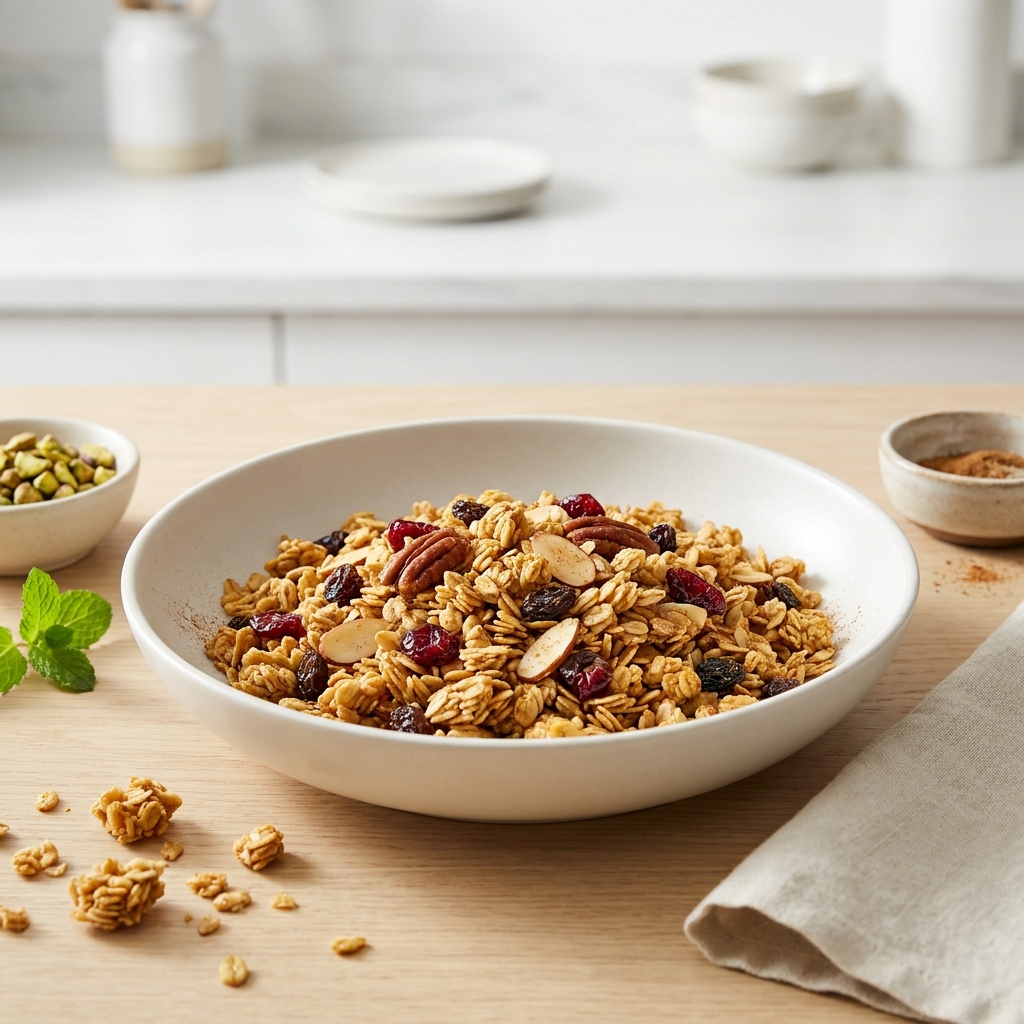 Pumpkin Pie-Spiced Crunchy Granola