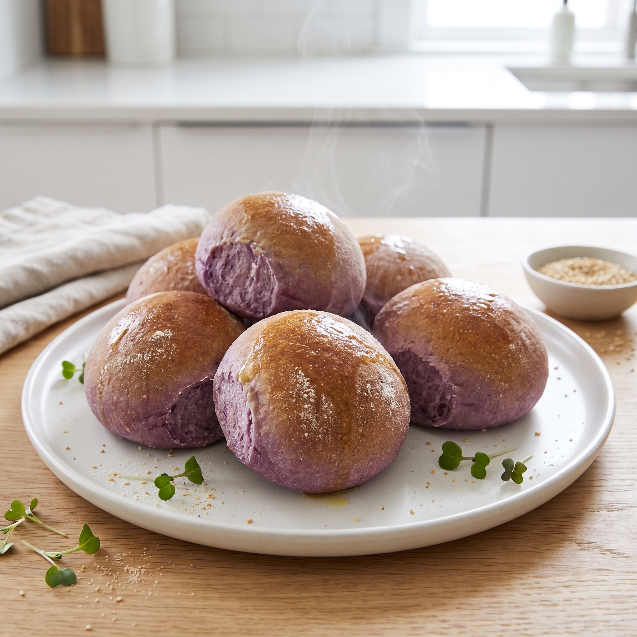 Purple Sweet Potato Whole Wheat Bun