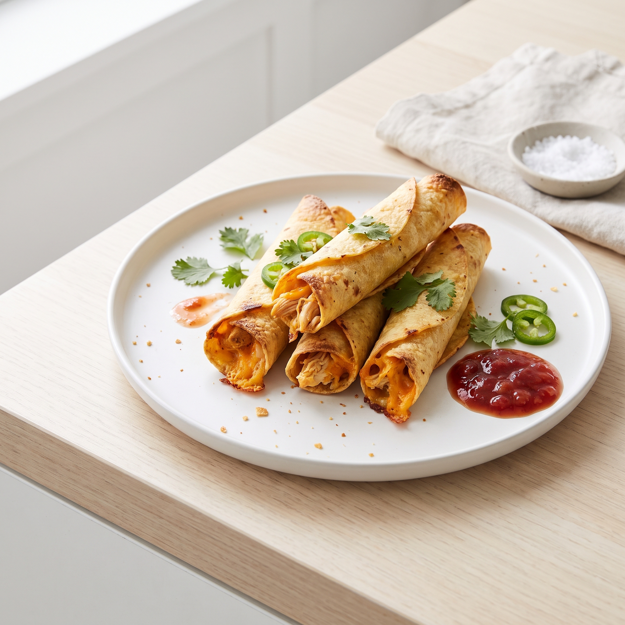 Quick Baked Chicken Taquitos
