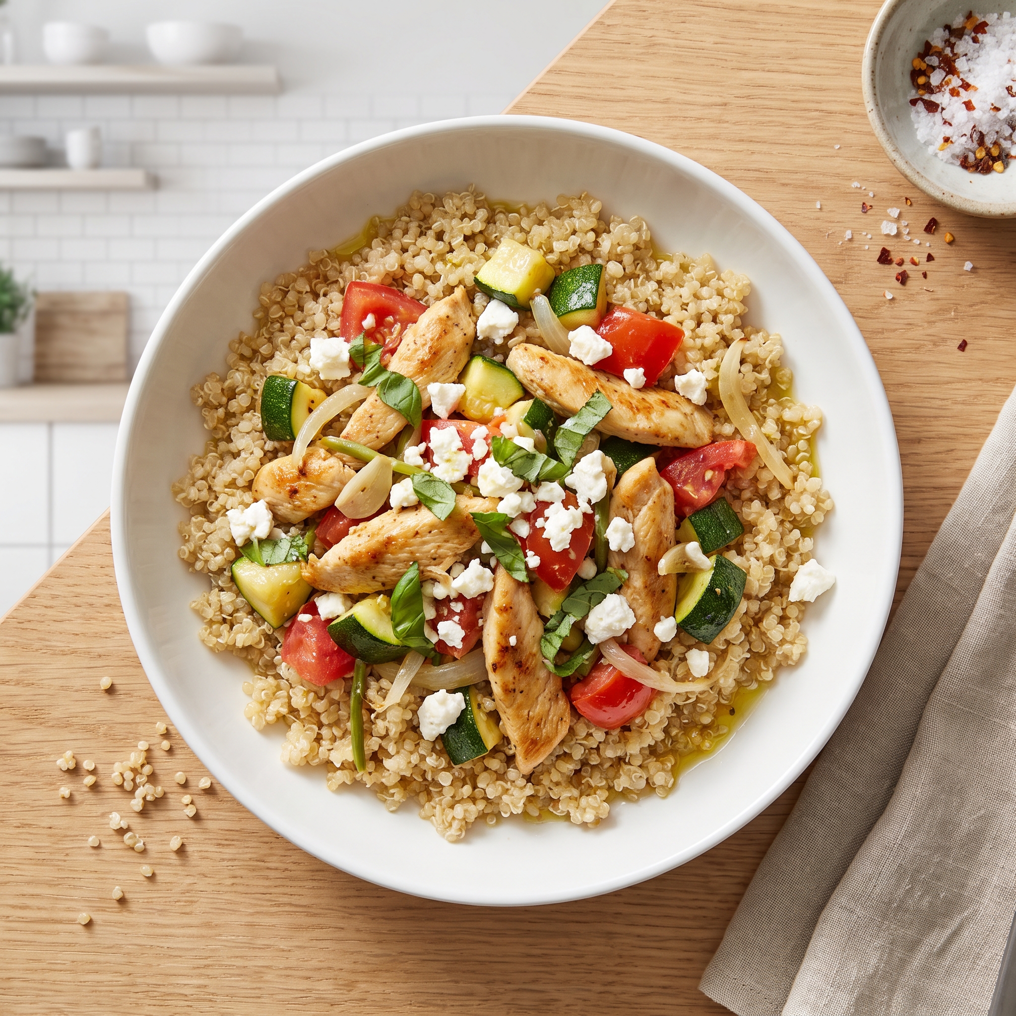Quinoa Bowl with Chicken and Garden Vegetables
