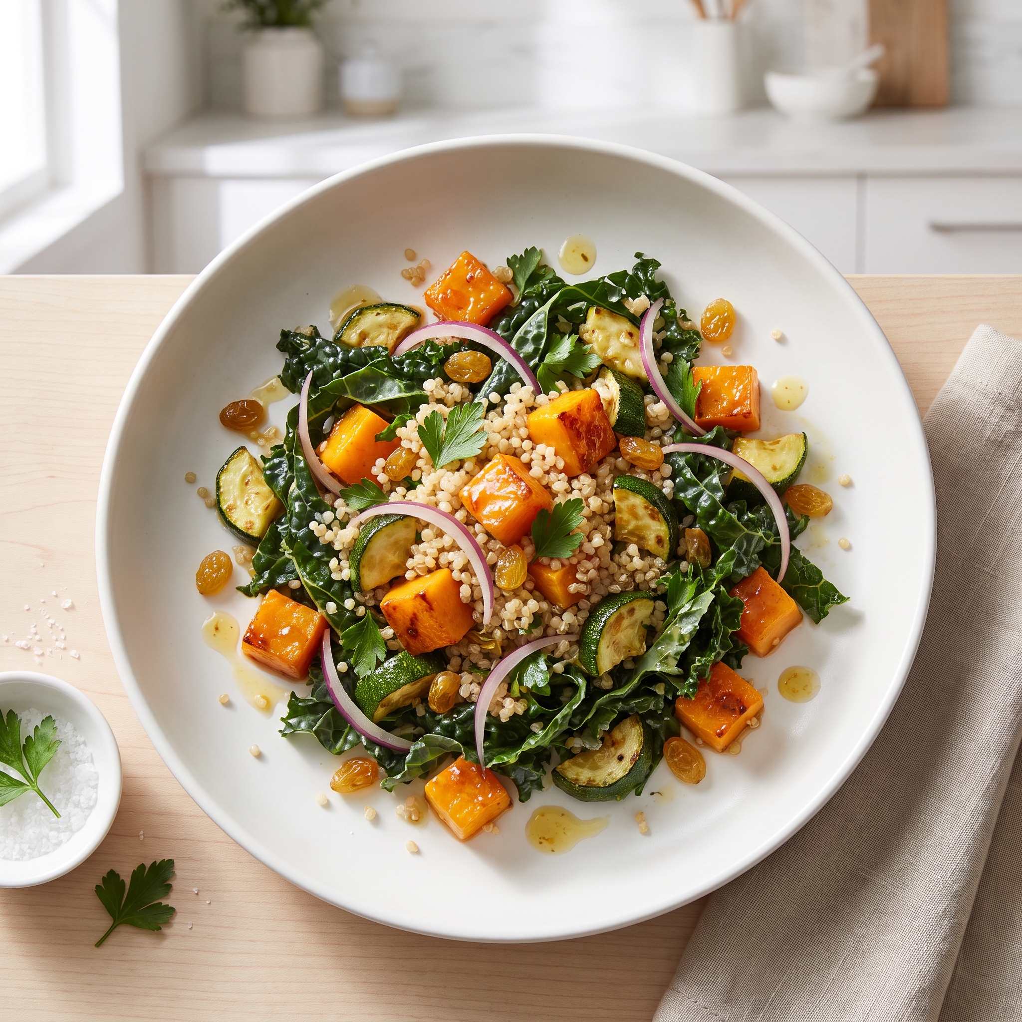 Quinoa Salad with Butternut Squash and Kale