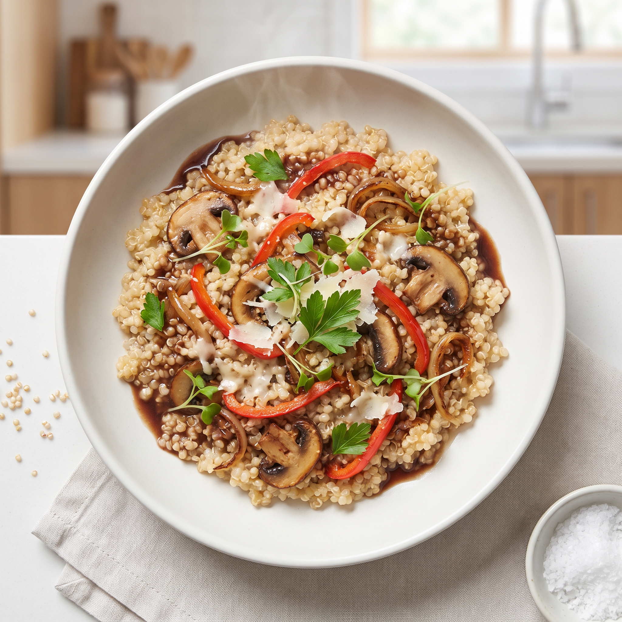 Quinoa and Mushroom Faux Risotto