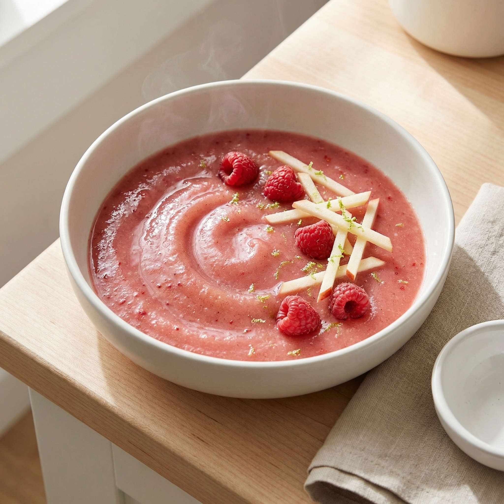 Raspberry Applesauce in the Rice Cooker