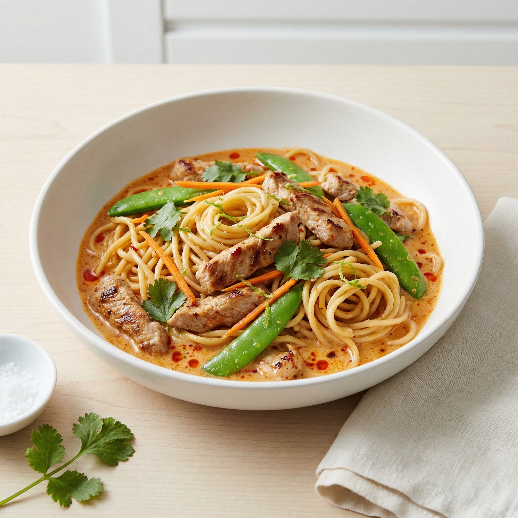 Thai-Inspired Pork Coconut Noodle Bowl