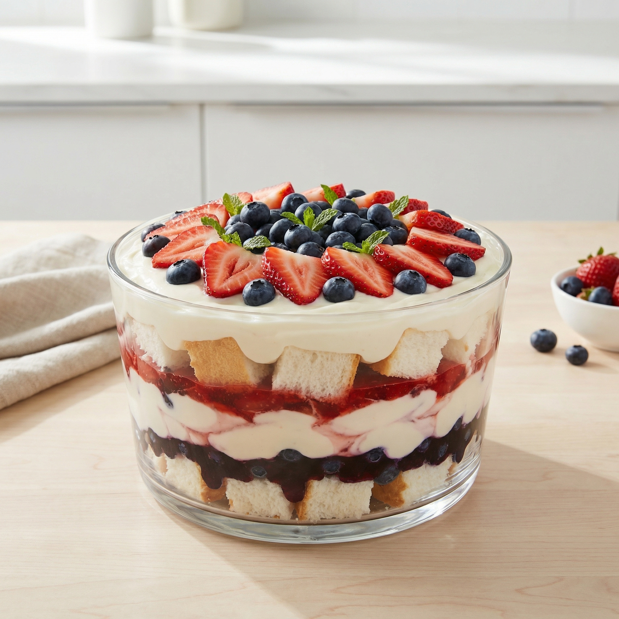 Quick Patriotic Red, White & Blue Trifle