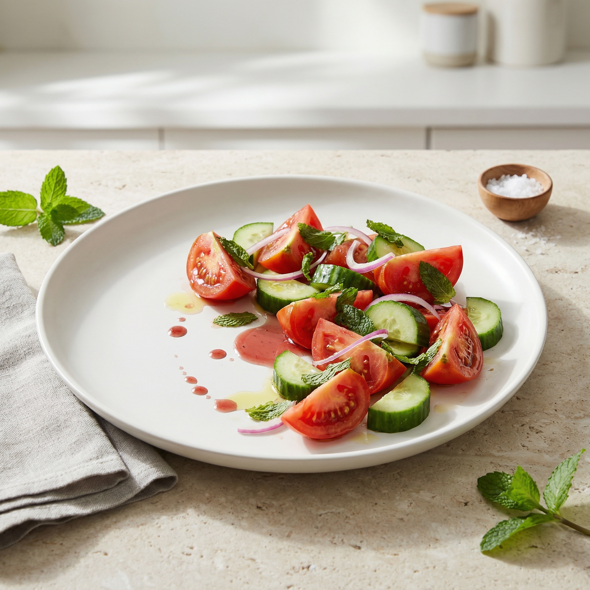 Tomato Cucumber Salad with Mint