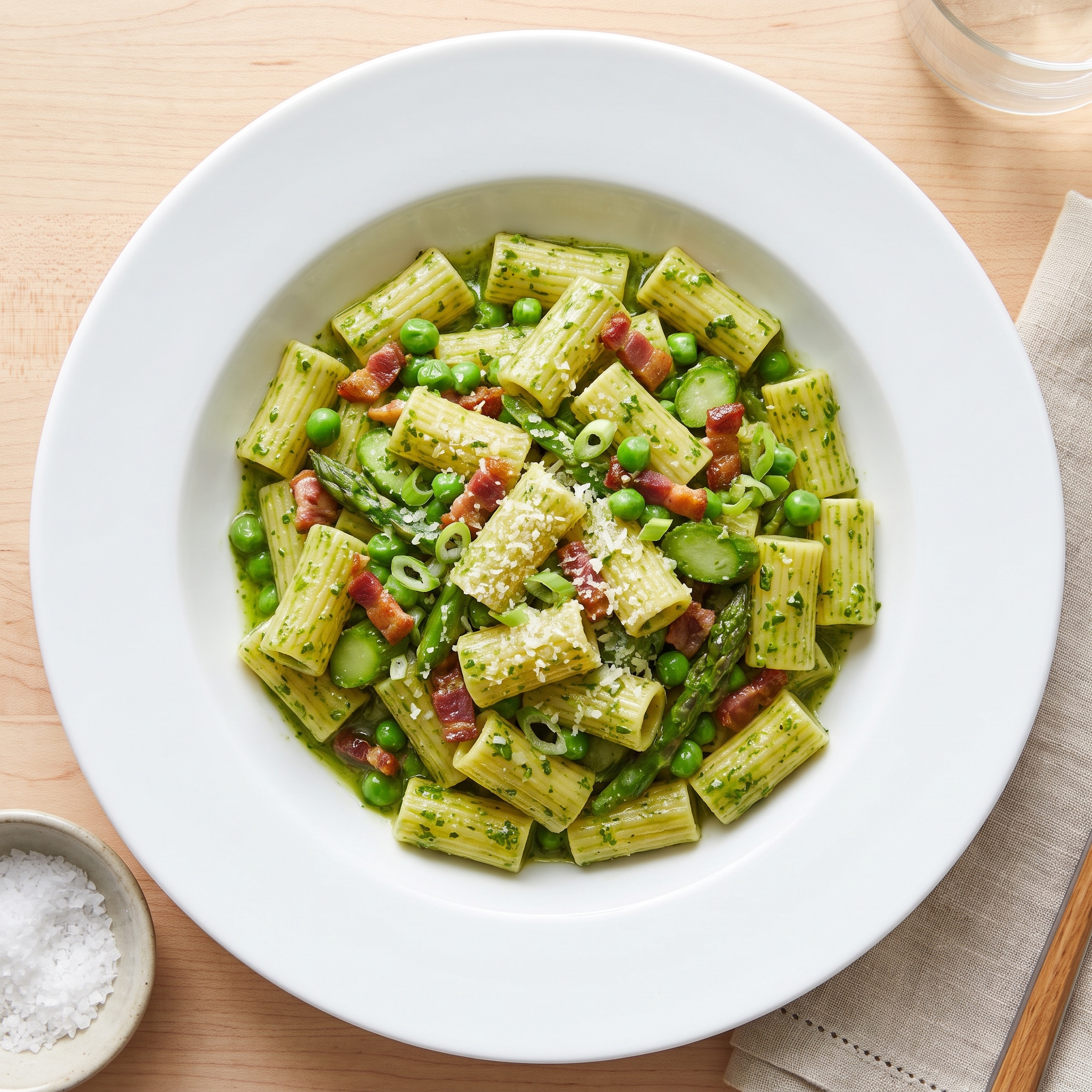 Rigatoni Primavera with Pancetta