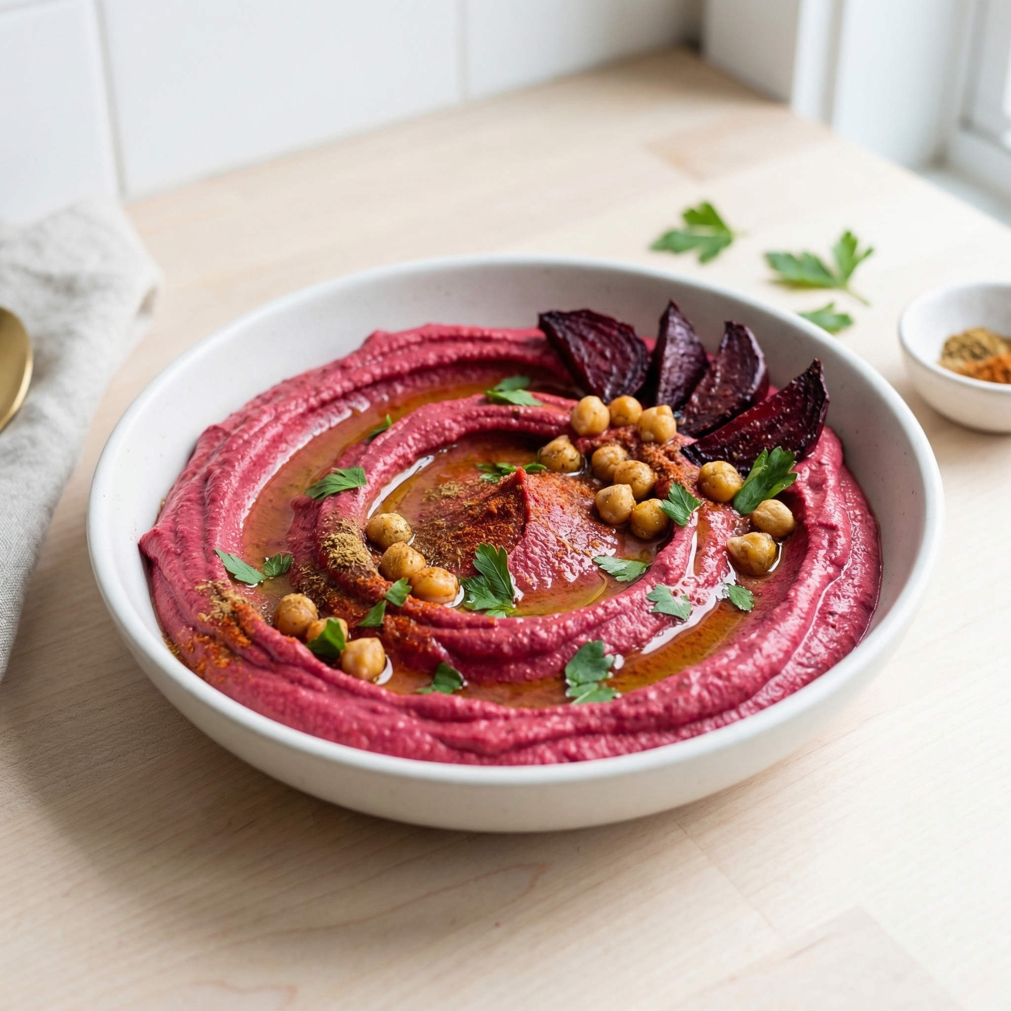 Beet and Roasted Garlic Hummus