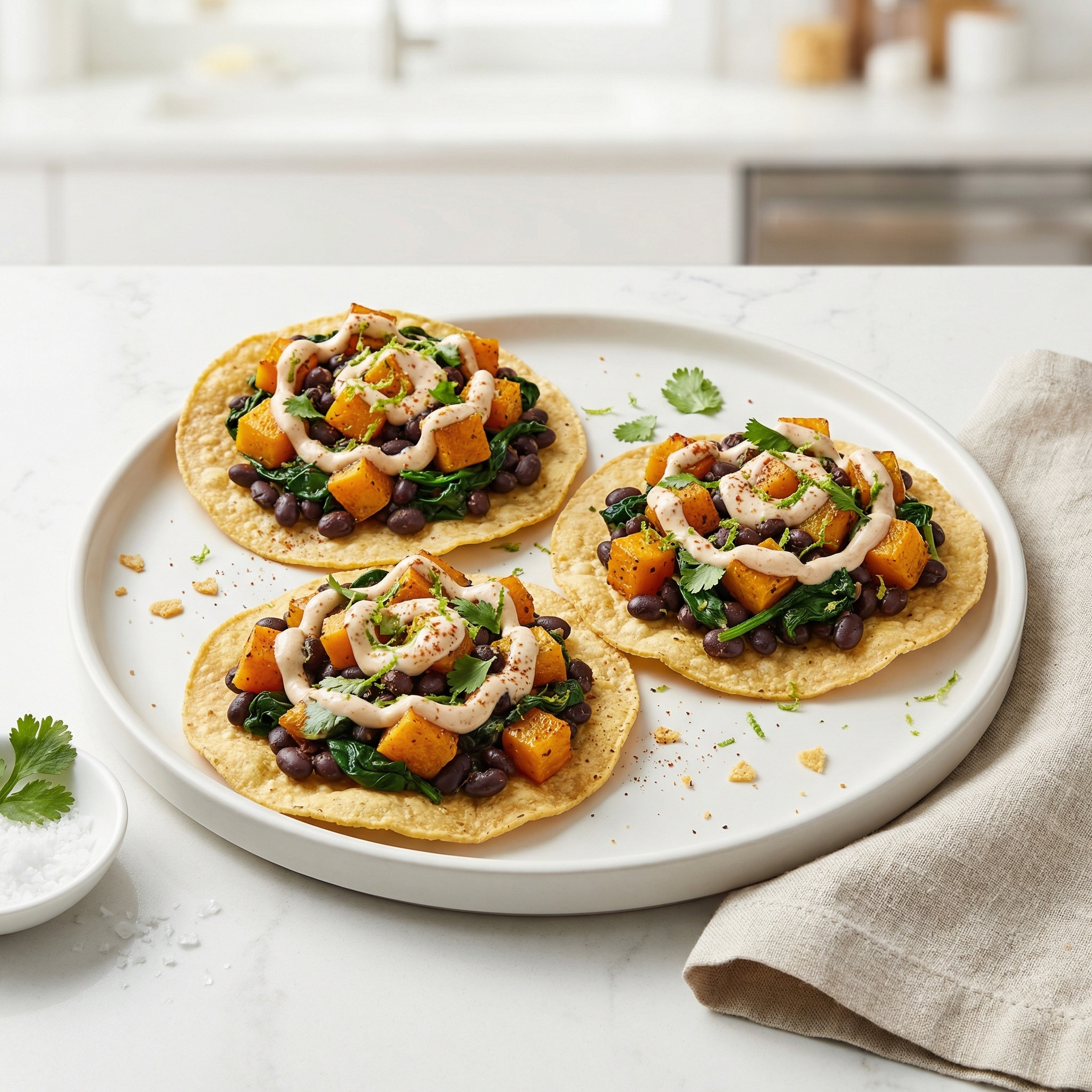 Black Bean and Butternut Squash Tostadas