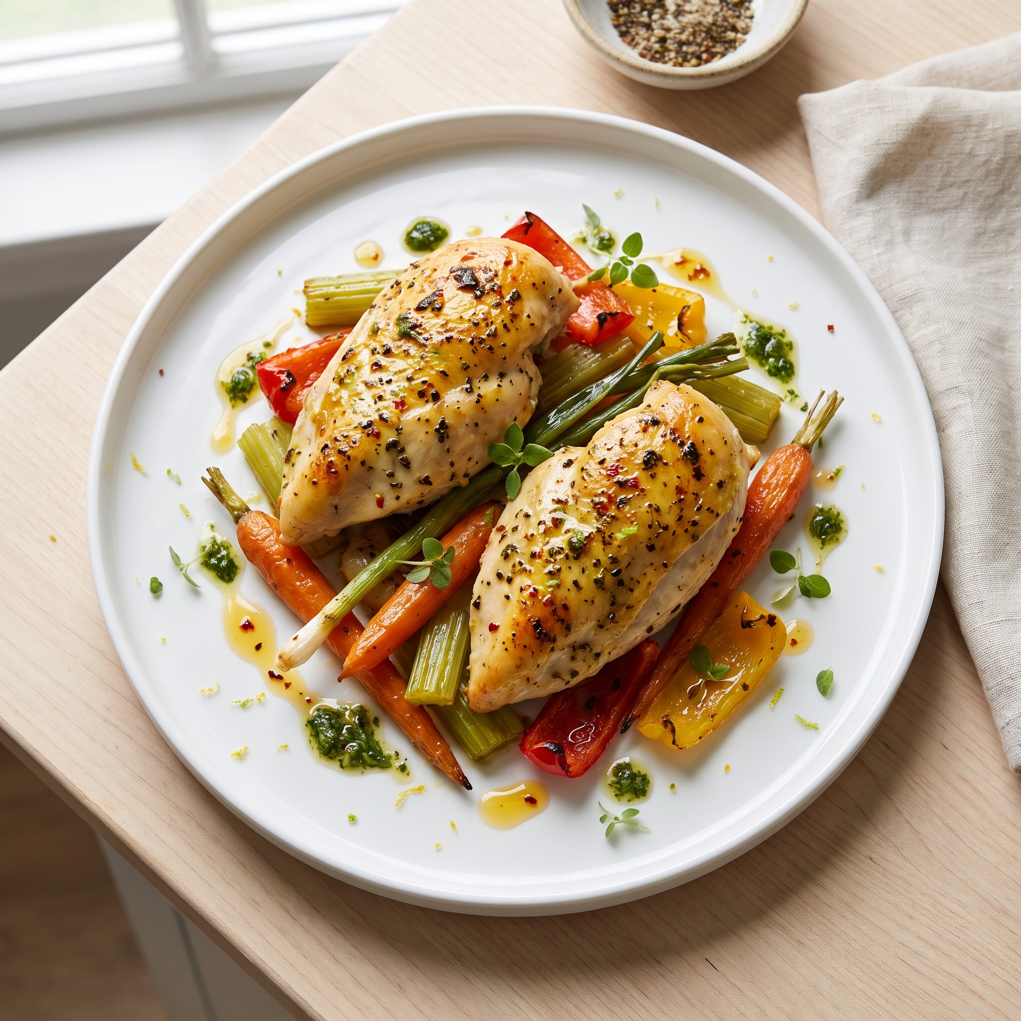 Roasted Chicken Breasts with Mixed Vegetables