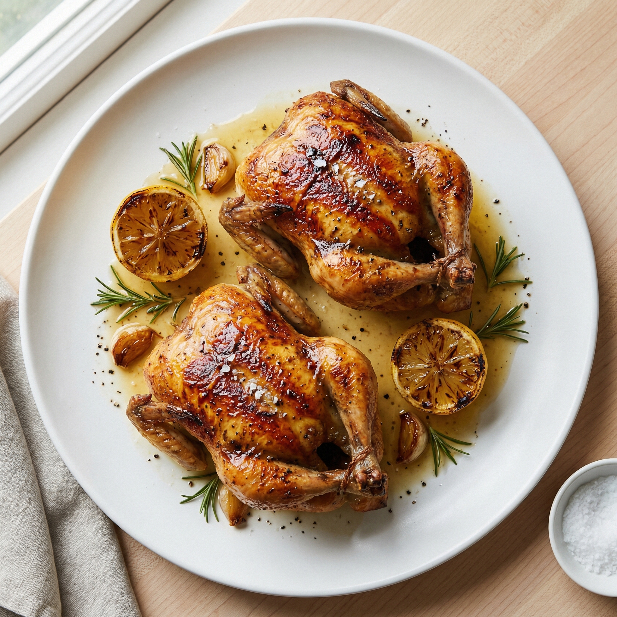 Cornish Game Hens with Garlic and Rosemary