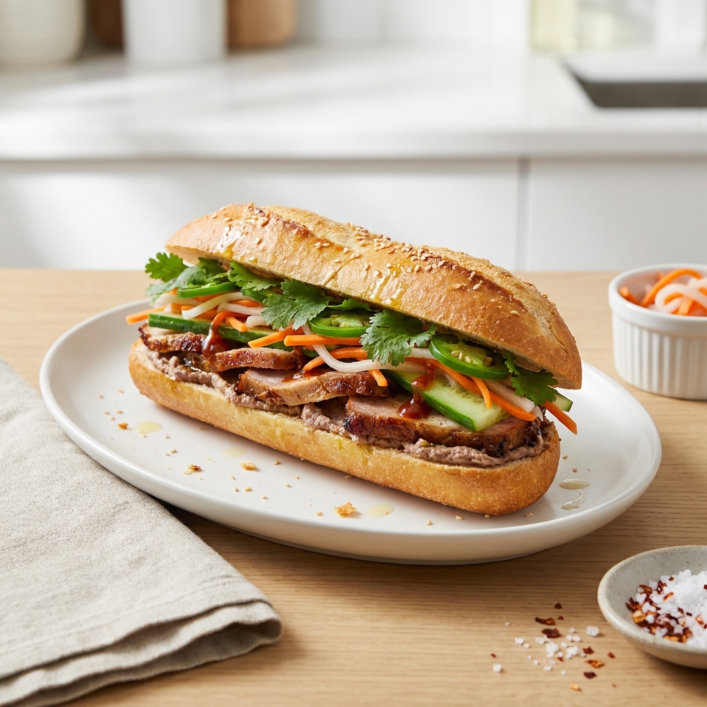 Roasted Pork Bánh Mì (Vietnamese Sandwich)