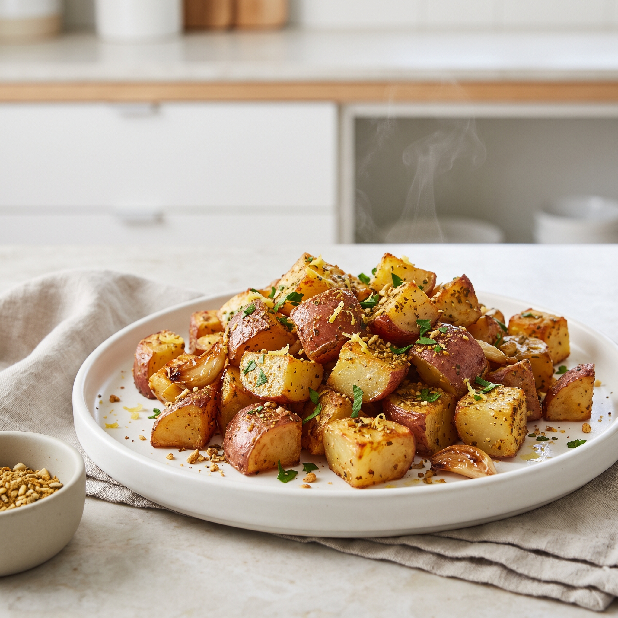 Roasted Potatoes with Dukkah and Lemon