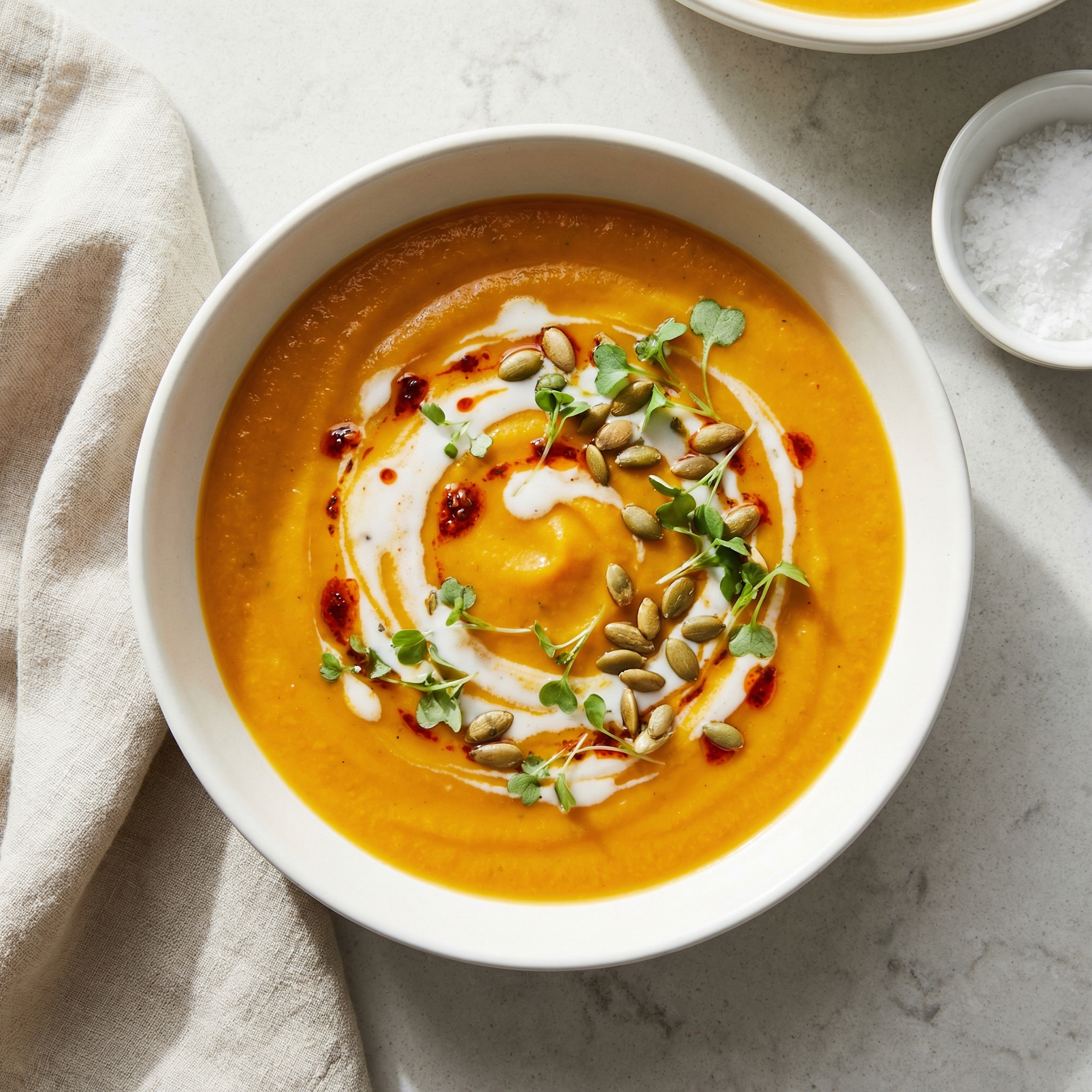 Roasted Pumpkin, Sweet Potato & Coconut Cream Soup