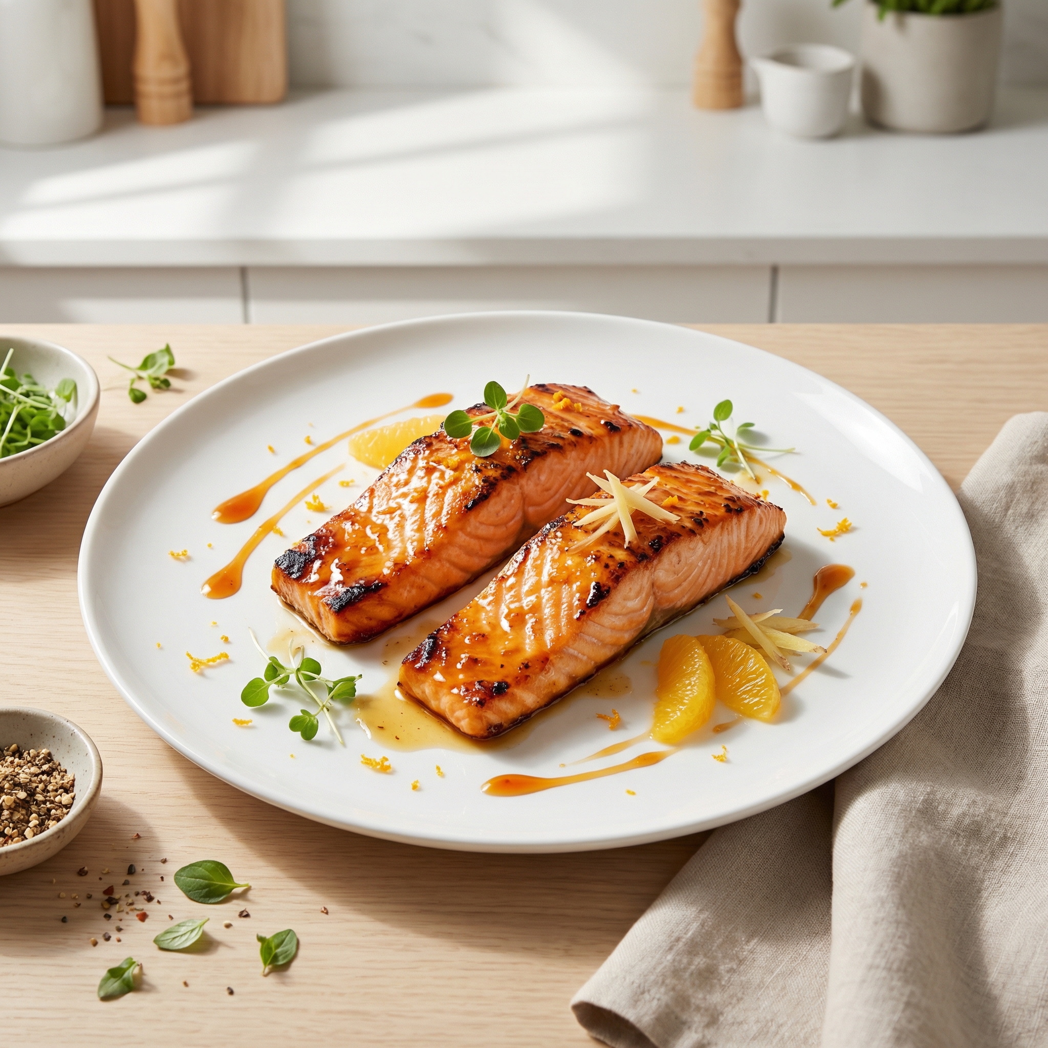 Oven-Roasted Salmon with Orange and Ginger Glaze