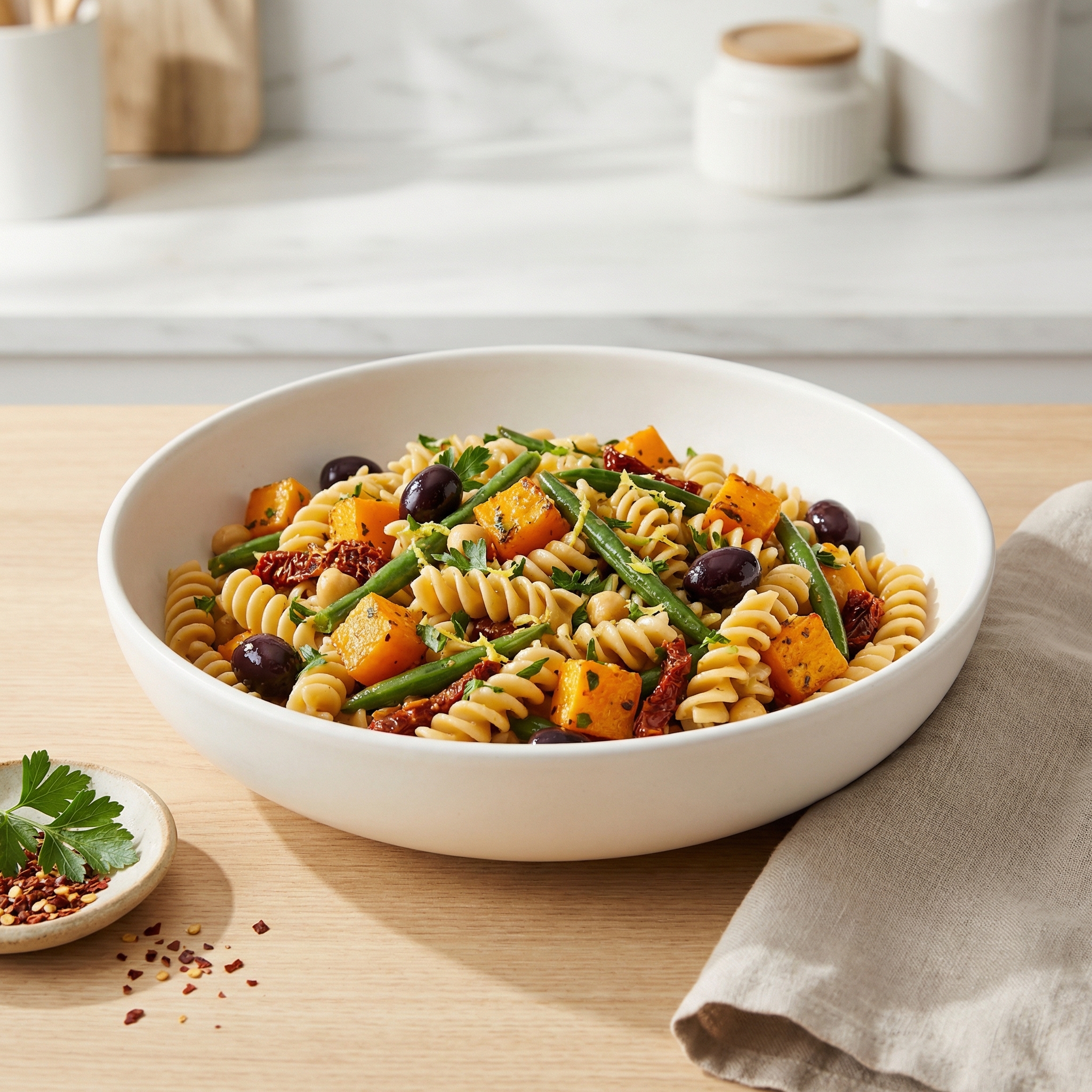 Chickpea Pasta Salad with Mediterranean Flair